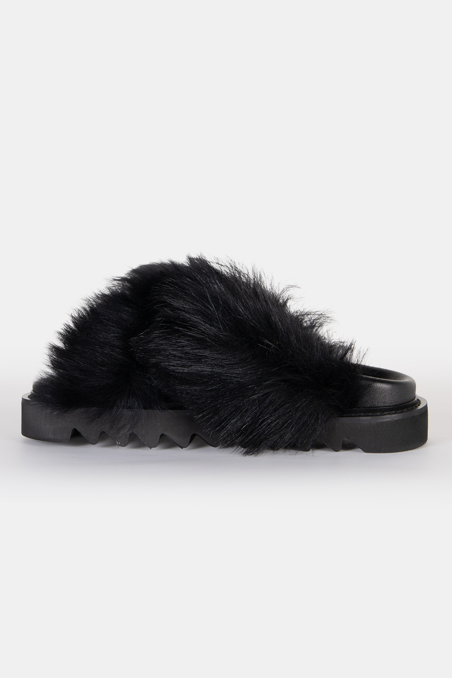 CROSSY FOXY SANDALS BLACK FUR 2