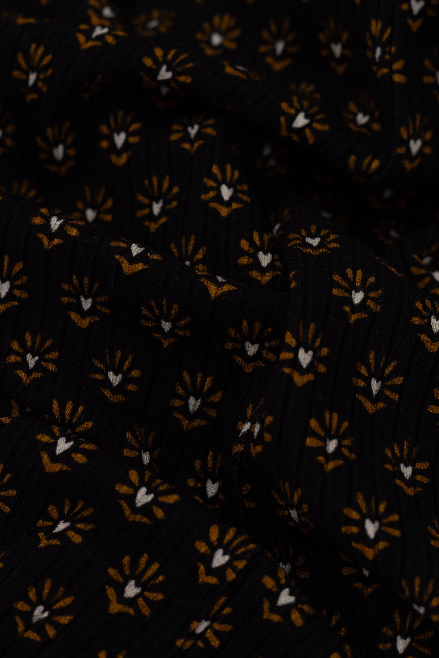 BLACK FLORAL HEART PRINT TUBE DRESS BLACK 5