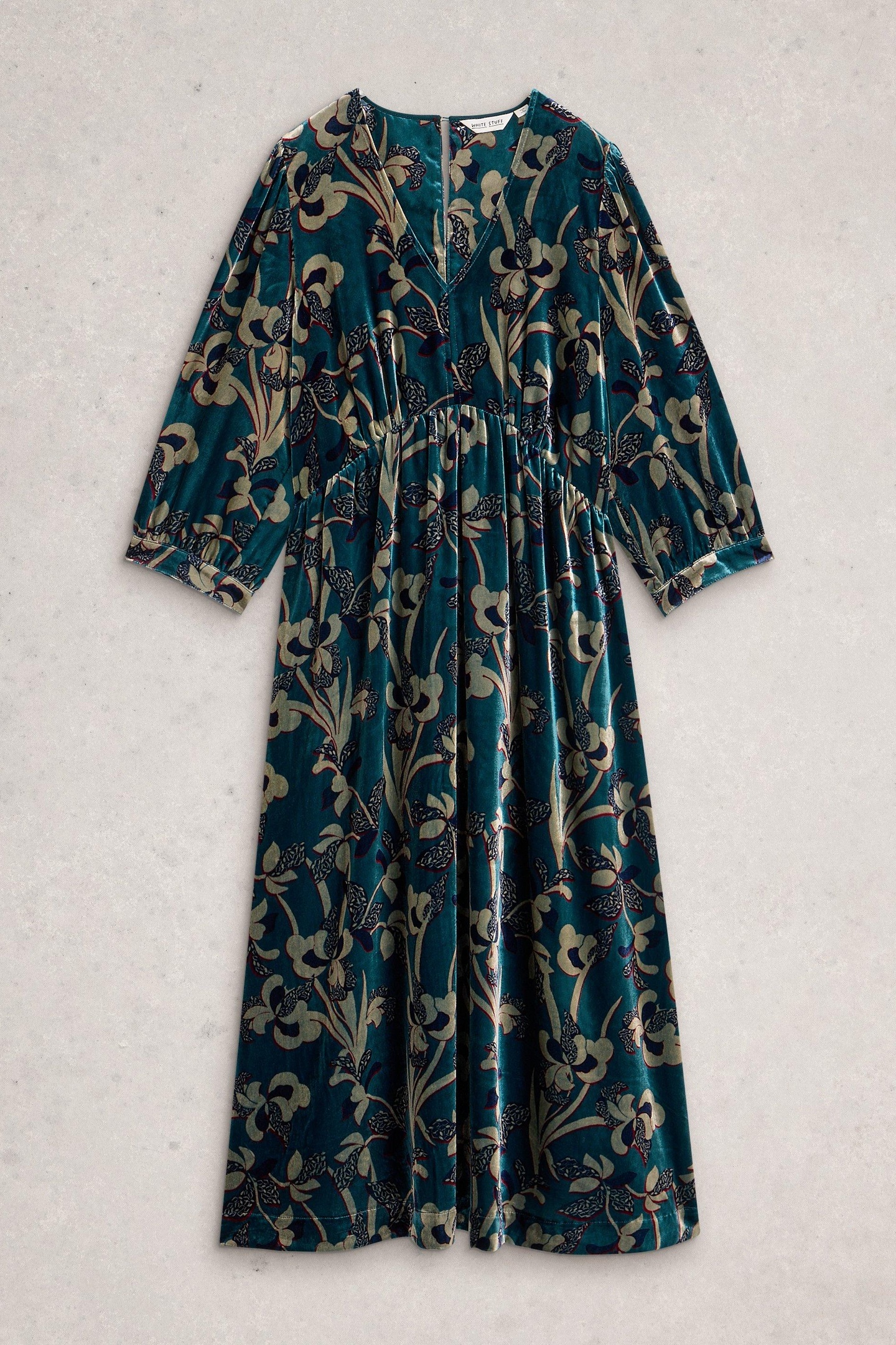 LUCY VELVET DRESS BLUE MULTI 4