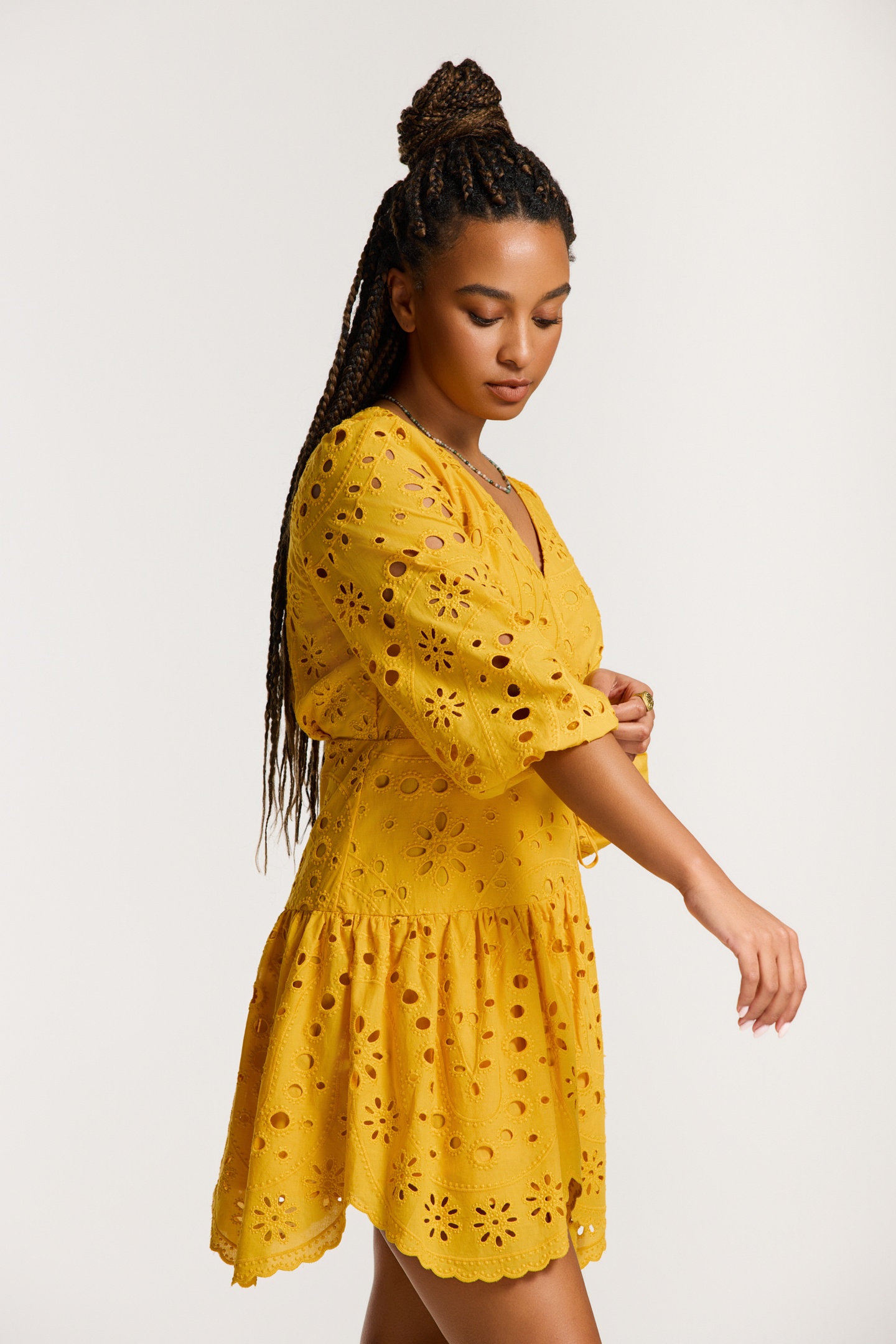 JOELLE DRESS PAISLEY BRODERIE YELLOW PAISLEY BRODERIE 6