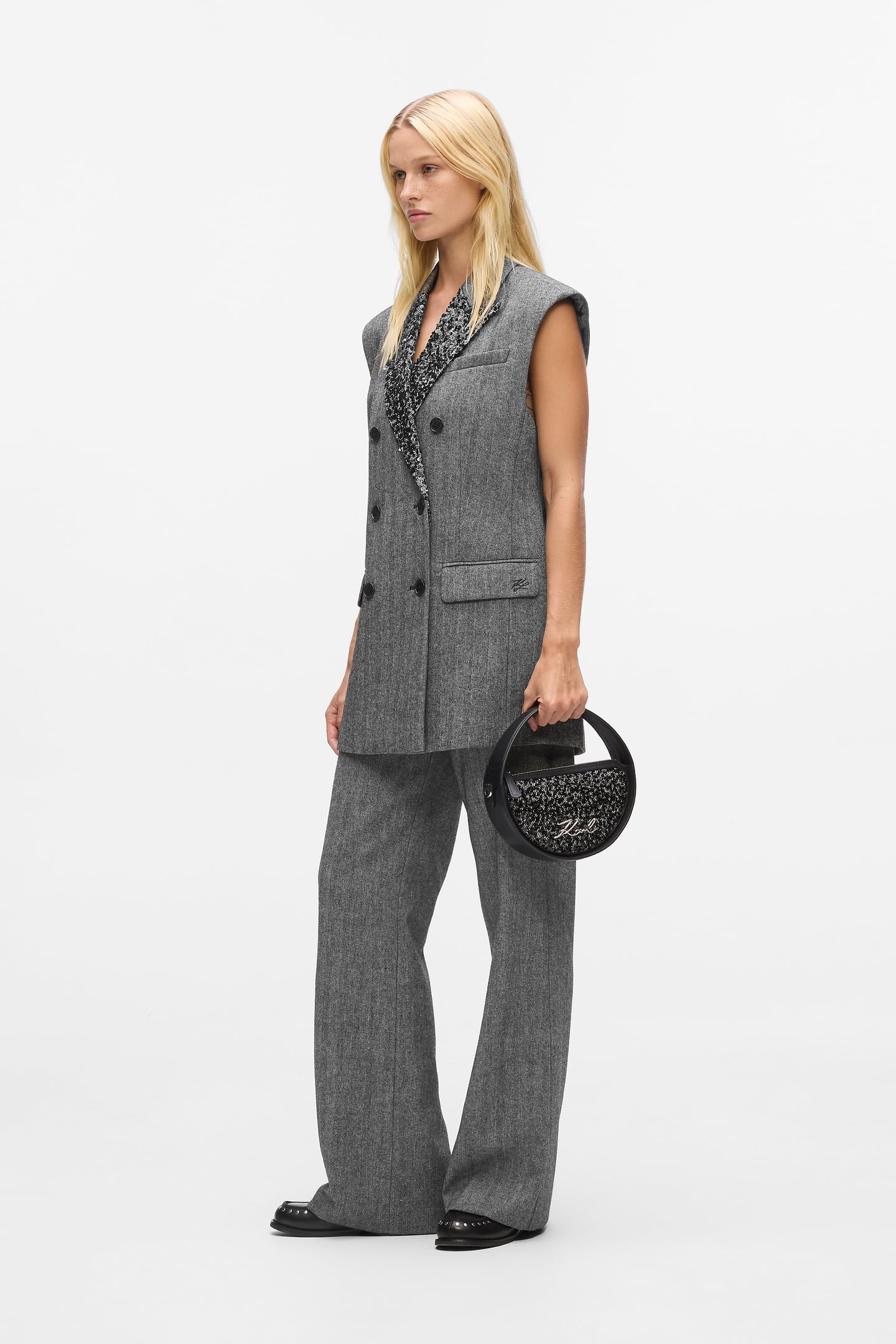 GREY/BLACK TWEED PANTS 3