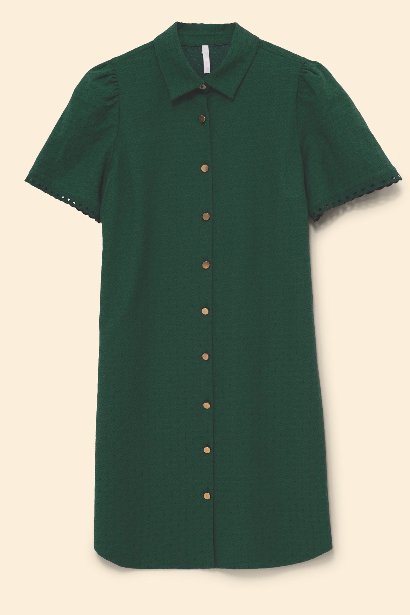 GREEN DECORATIVE JACQUARD SHIRT DRESS GREEN 5