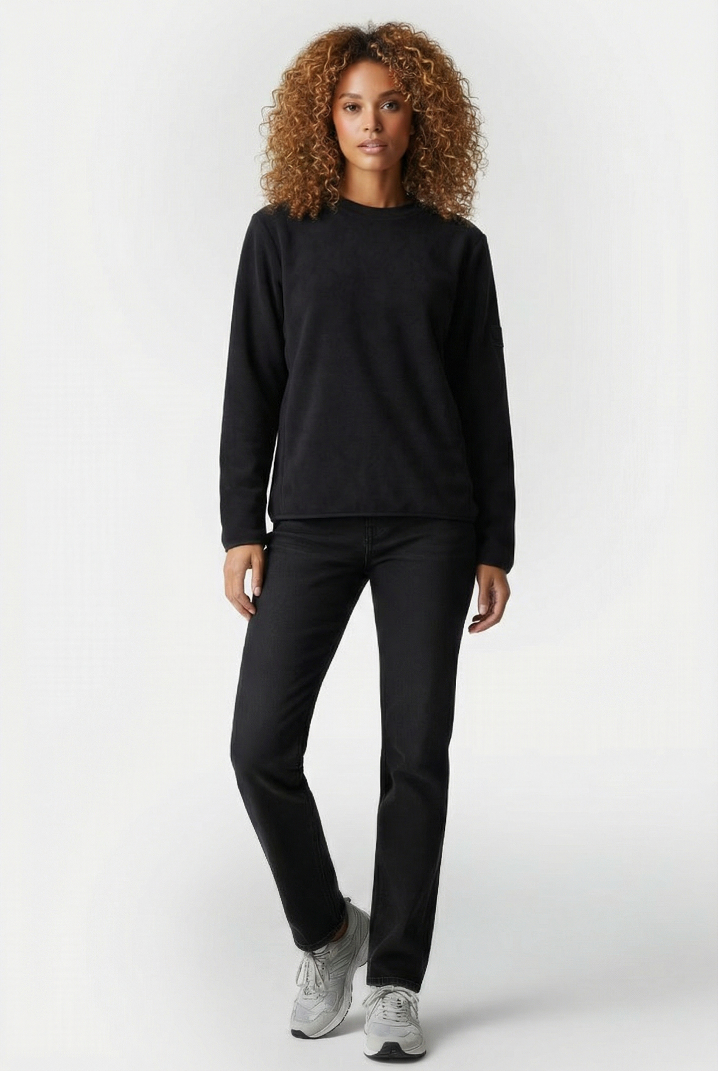 FLEECE CREW NECK T1 BLACK UNISEX 2