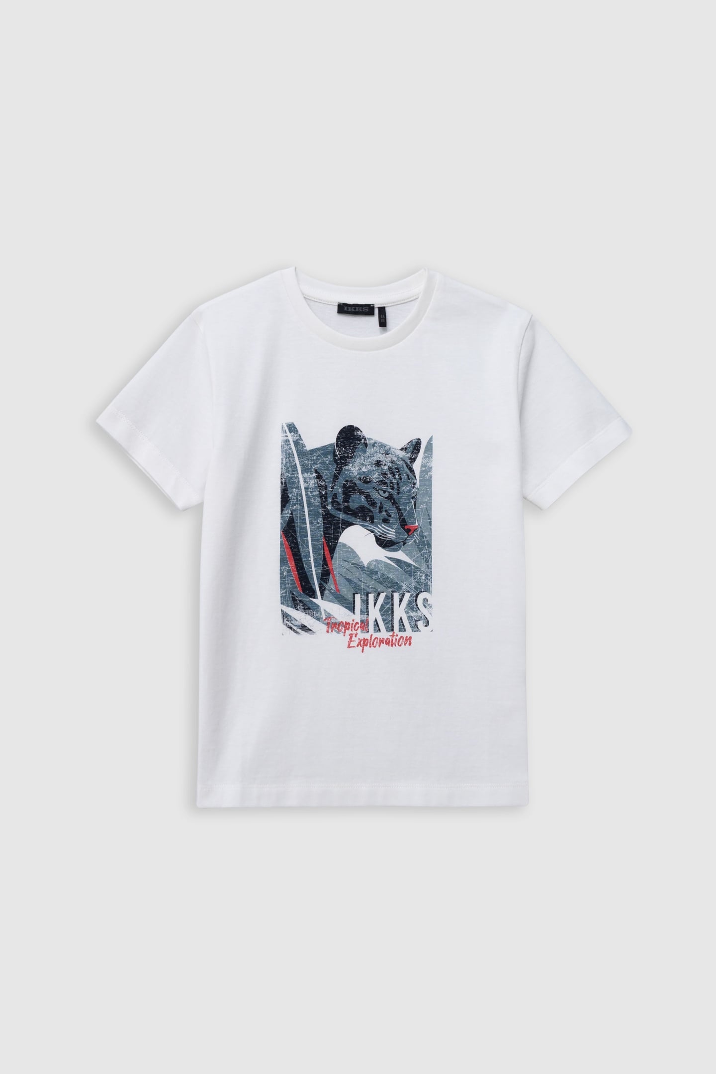 WHITE ORGANIC COTTON PANTHER T-SHIRT 1