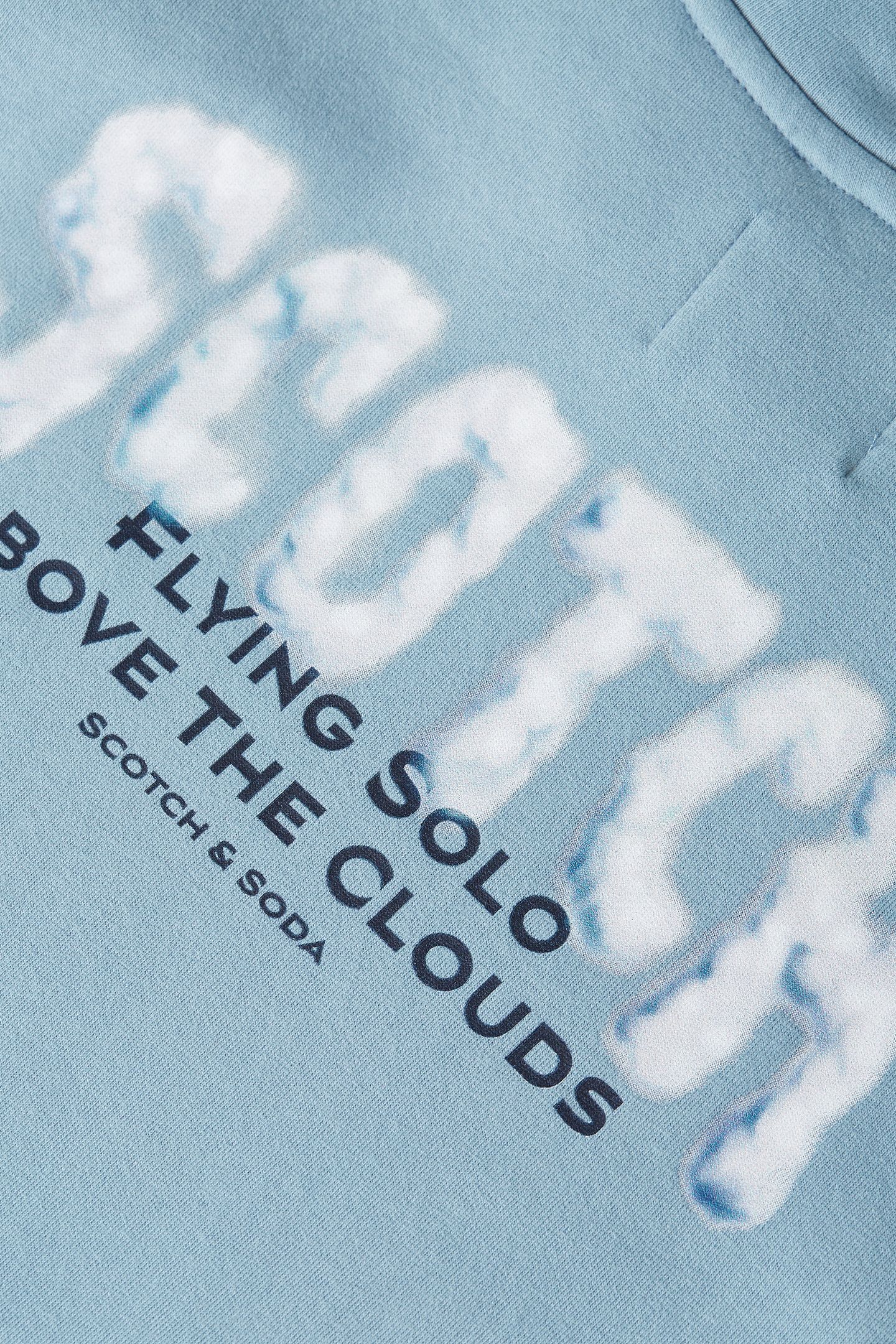 BOYS GRAPHIC FLEECE HOODIE SKY/PEWTER 3