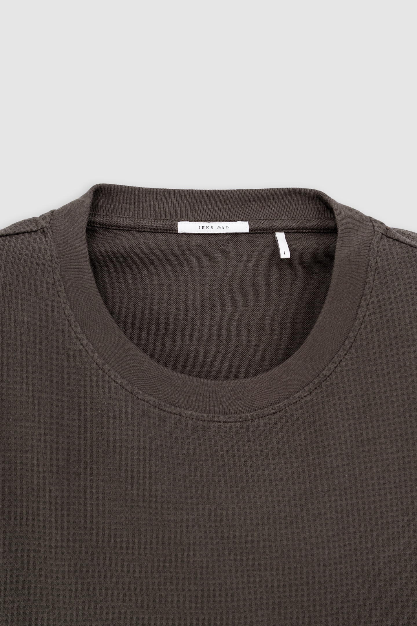 KHAKI ORGANIC COTTON T-SHIRT WITH MESH TEXTURE 6