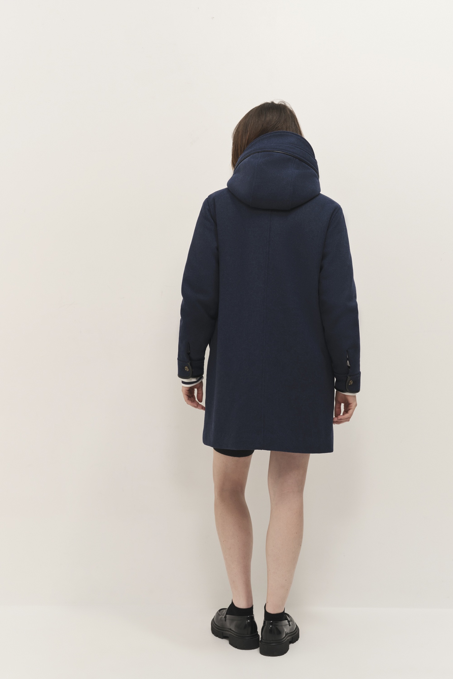 DENVER - NAVY DUFFLE COAT WITH FUR COLLAR 4