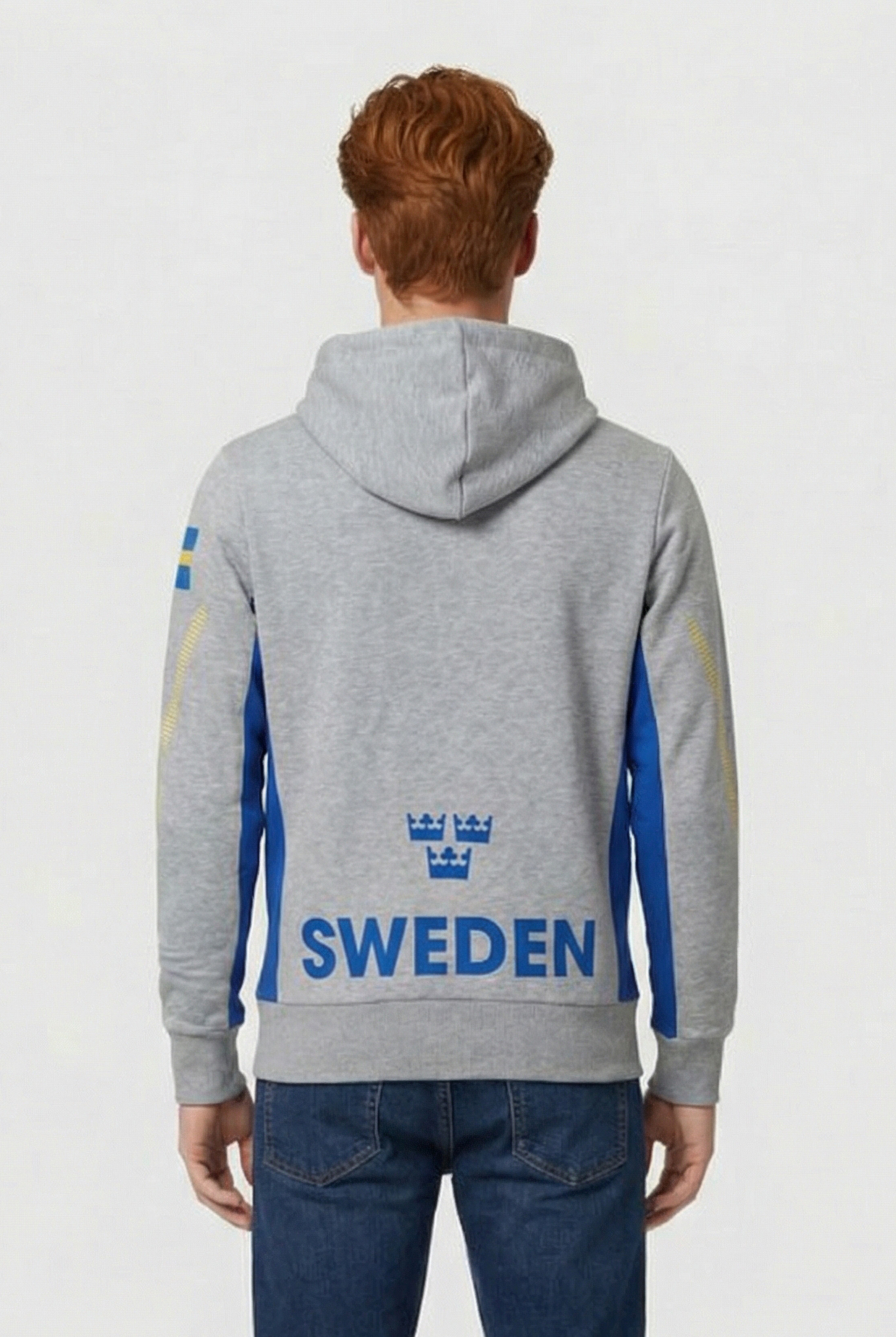 UNISEX SWEDEN HOODIE MEDIUM GREY MELANGE ROYAL 4