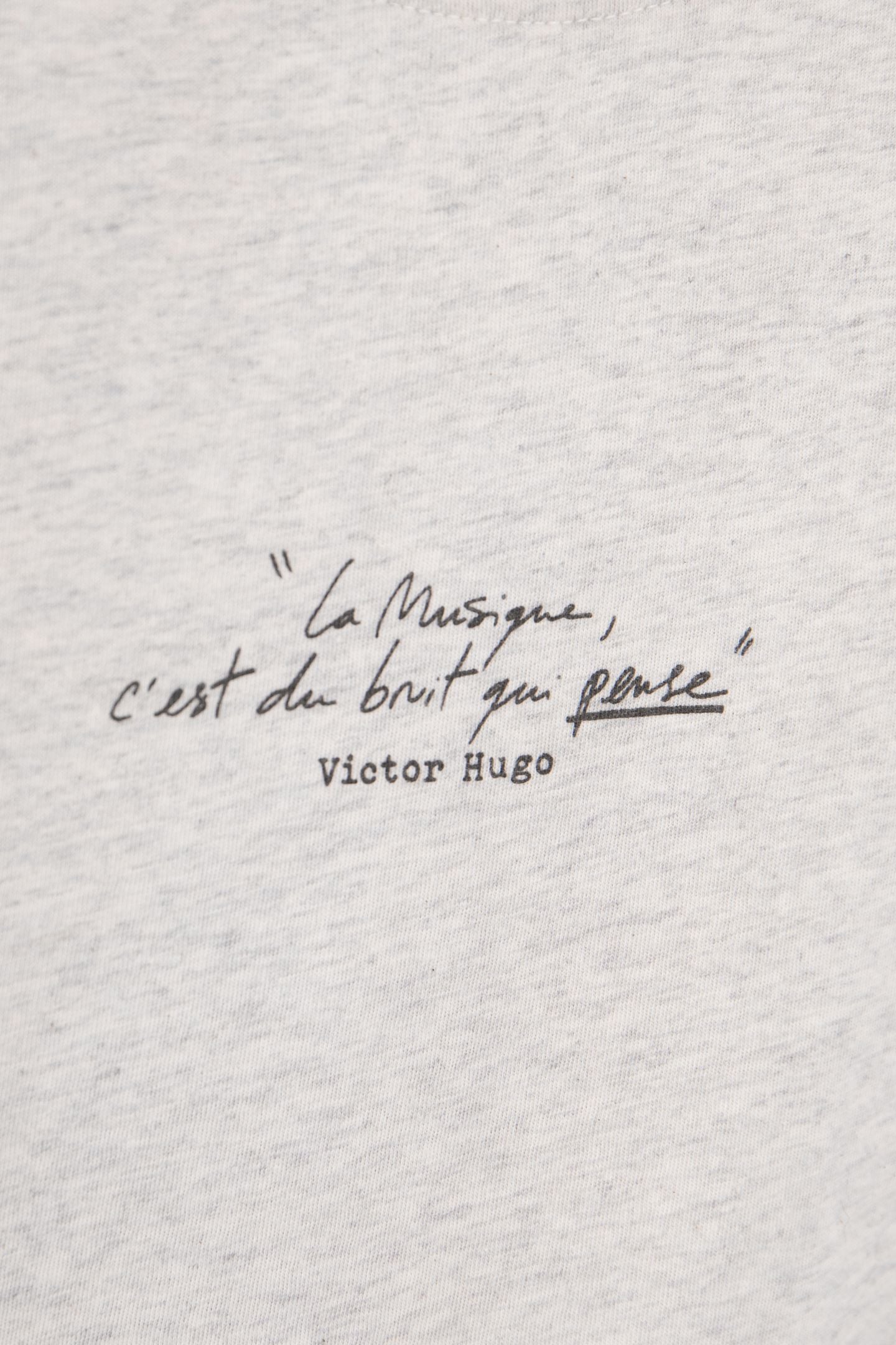 LIGHT GREY MARL UPCYCLED T-SHIRT WITH PRINT SLOGAN 7