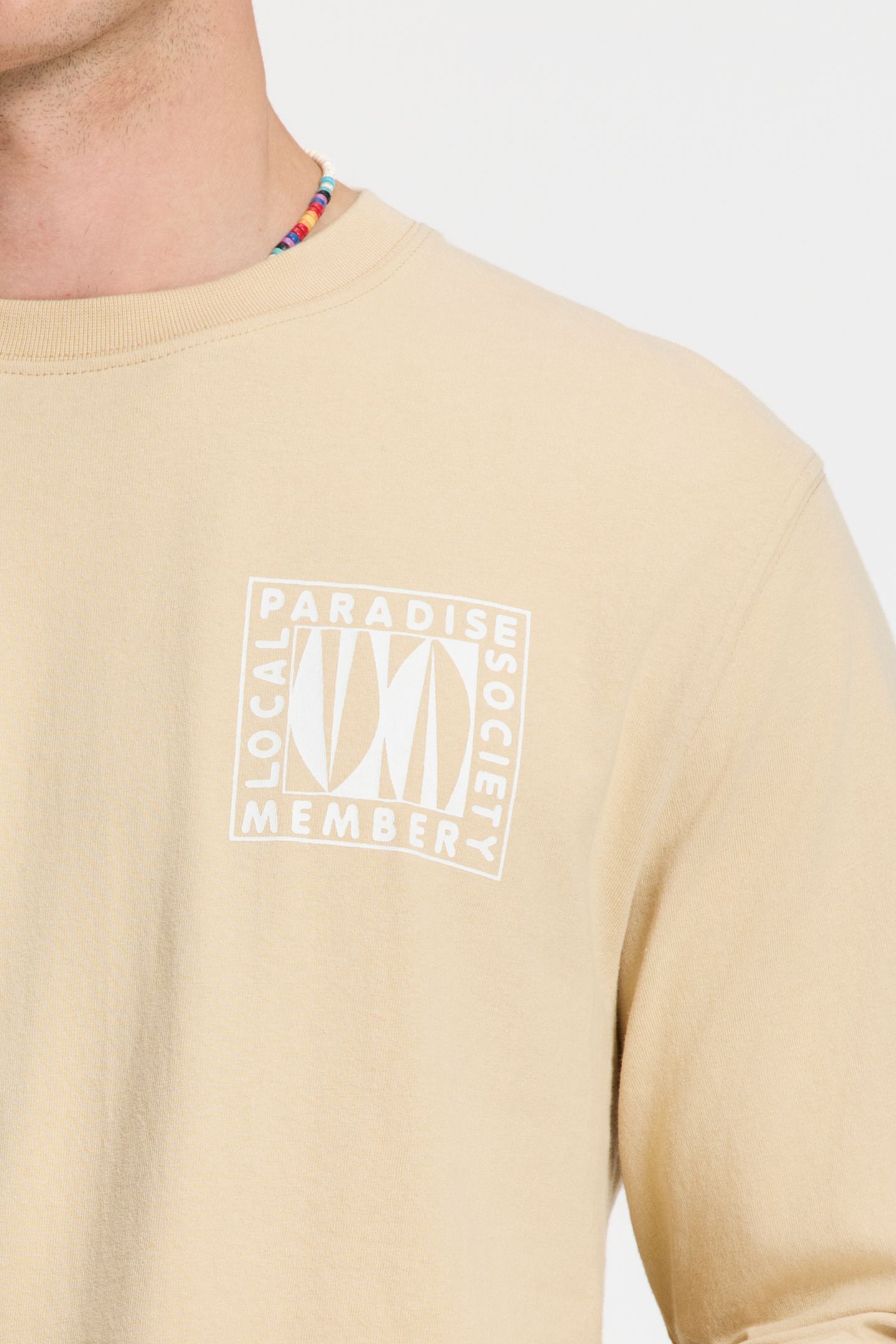 NOAH RELAXED LONGSLEEVE PARADISE BLOCK BEIGE SAND 8