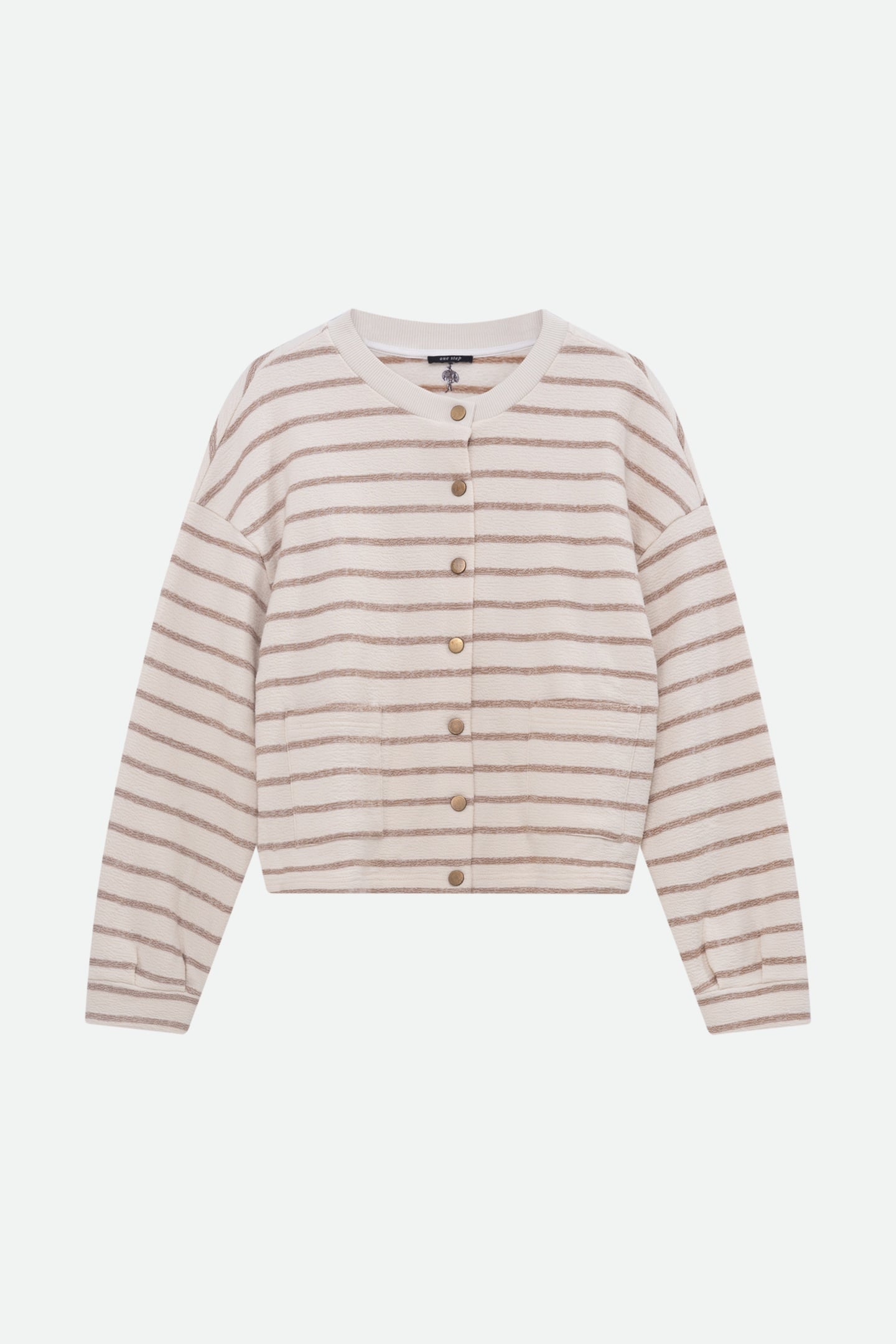 MANNY - ECRU BEIGE STRIPED CARDIGAN 5