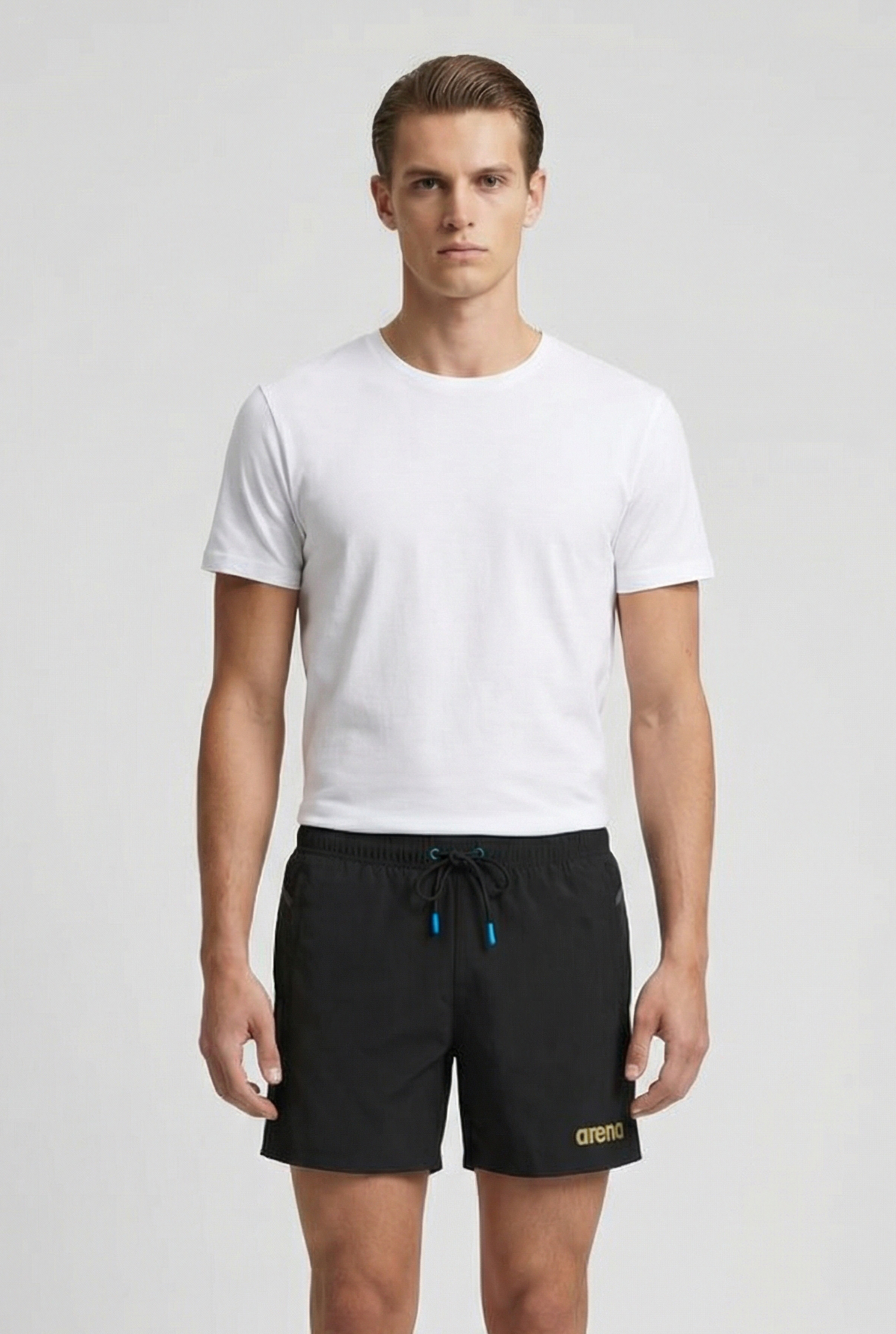 MEN'S ARENA PRO_FILE BEACH SHORT BLACK-ASPHALT-GOLD 1