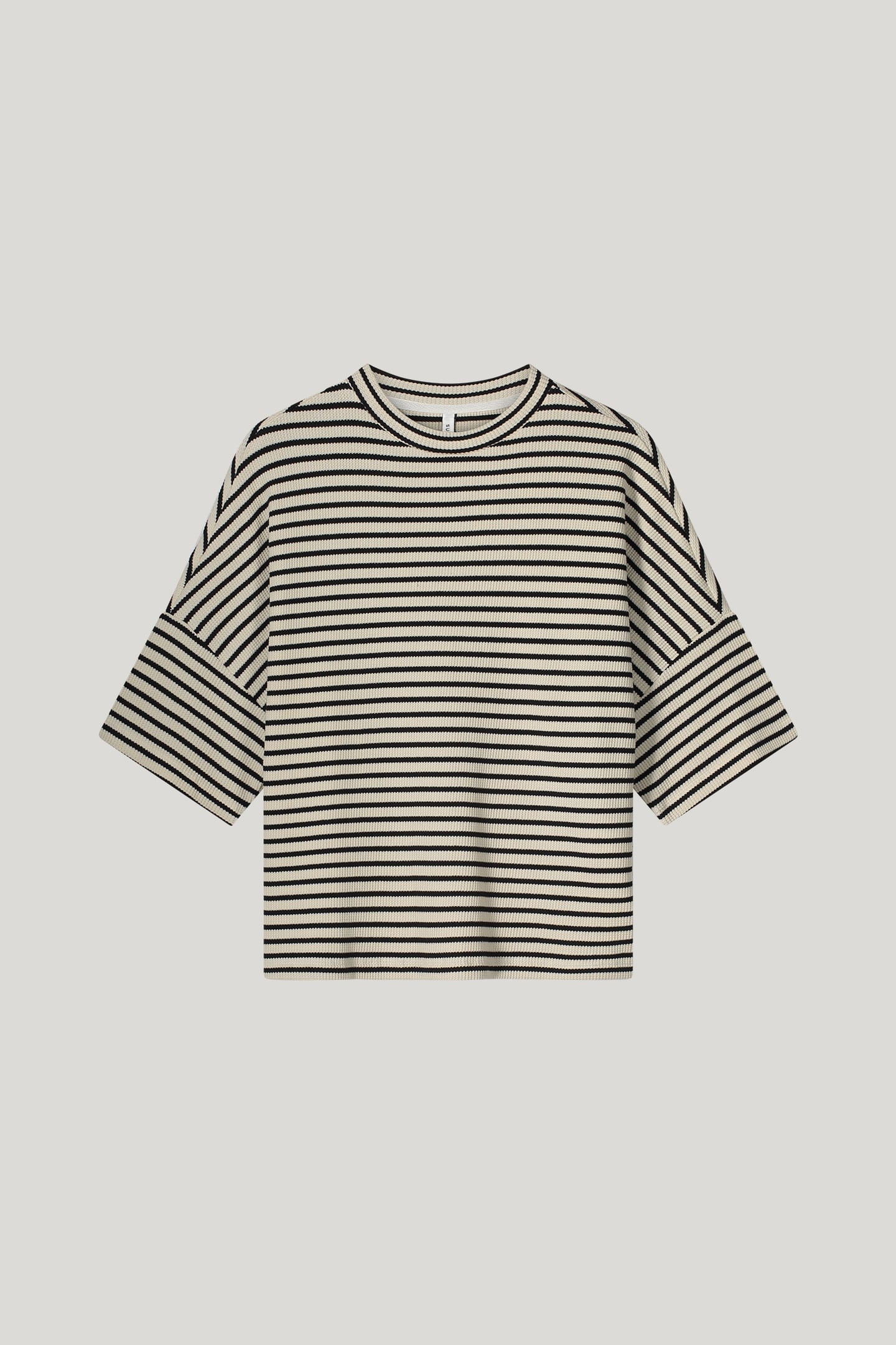 BOXY TOP STRIPE WAFFLE BLACK 4