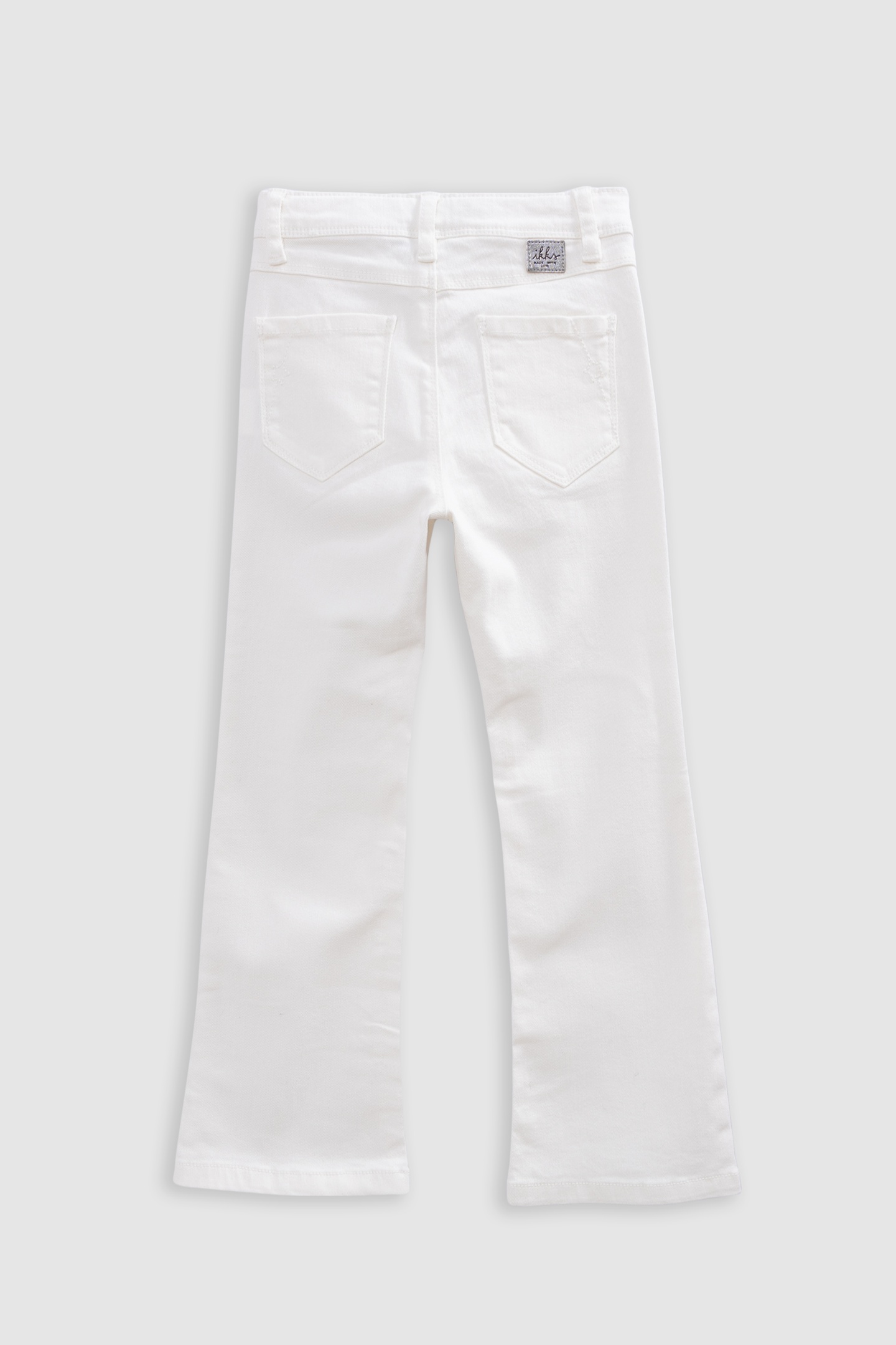 FLARE ECRU JEANS WITH STUD AND EYELET DECORATION 2