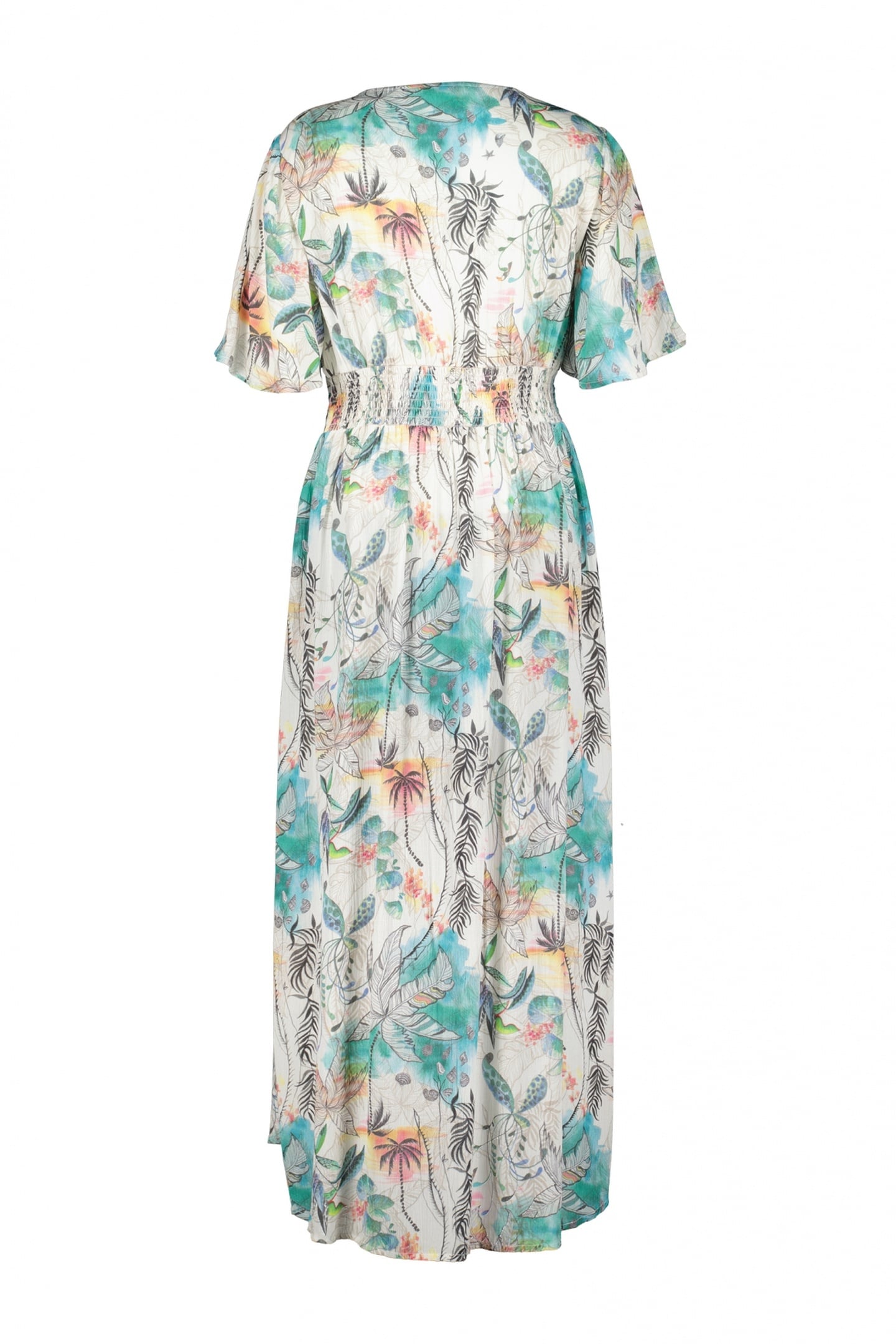 MAXI DRESS JAZZY IN OFFWHITE WITH PALM FESTIVAL PRINT 7