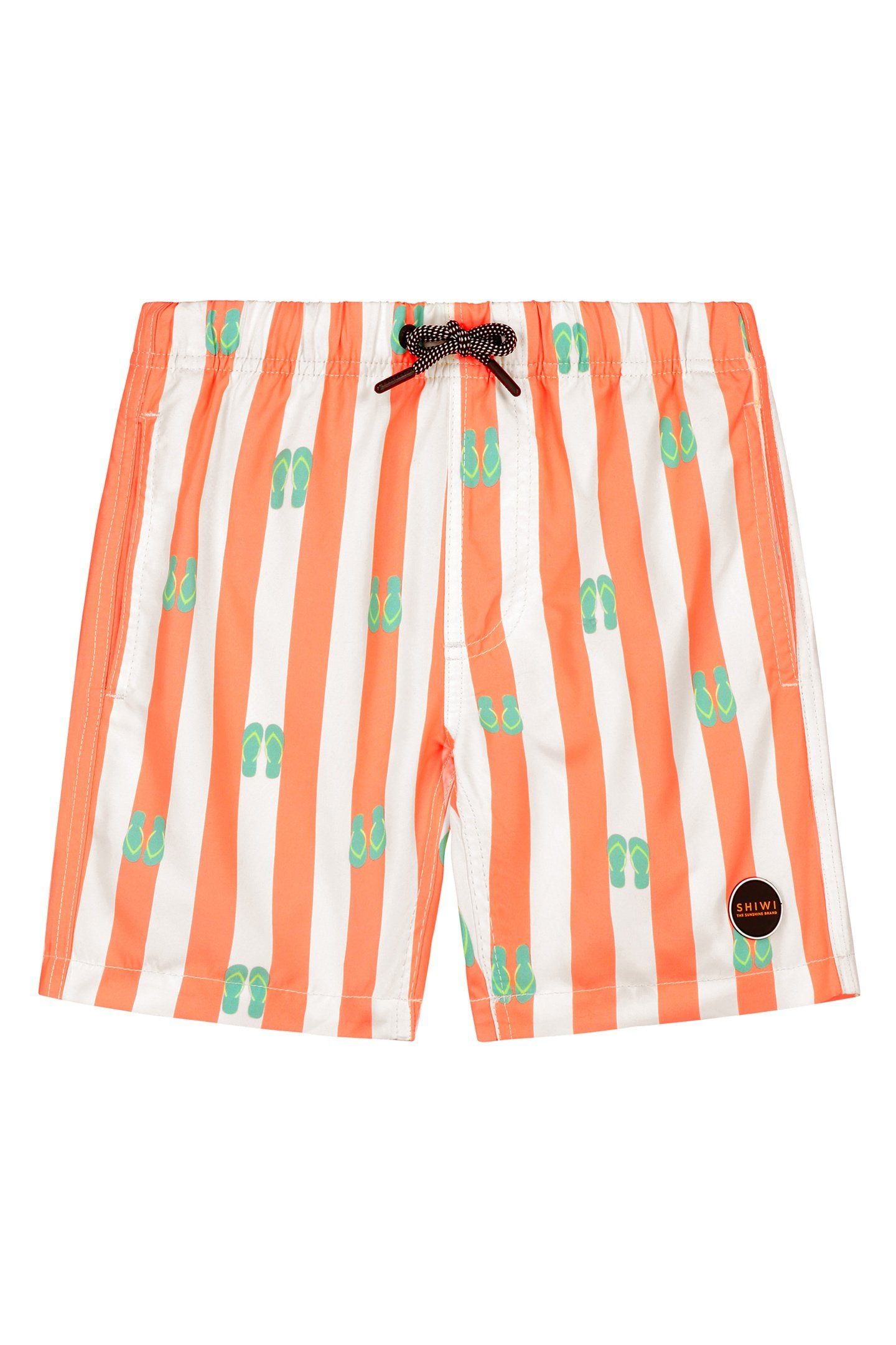BOYS SWIM SHORTS FLIPFLOPS NEON ORANGE 1