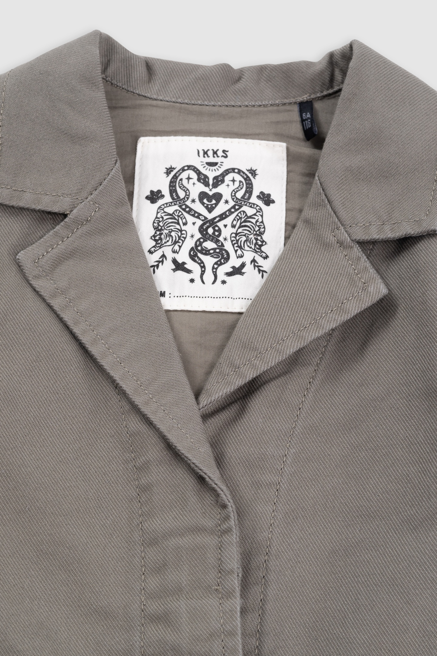 KHAKI MAXI EMBROIDERED BACK SAFARI JACKET 3