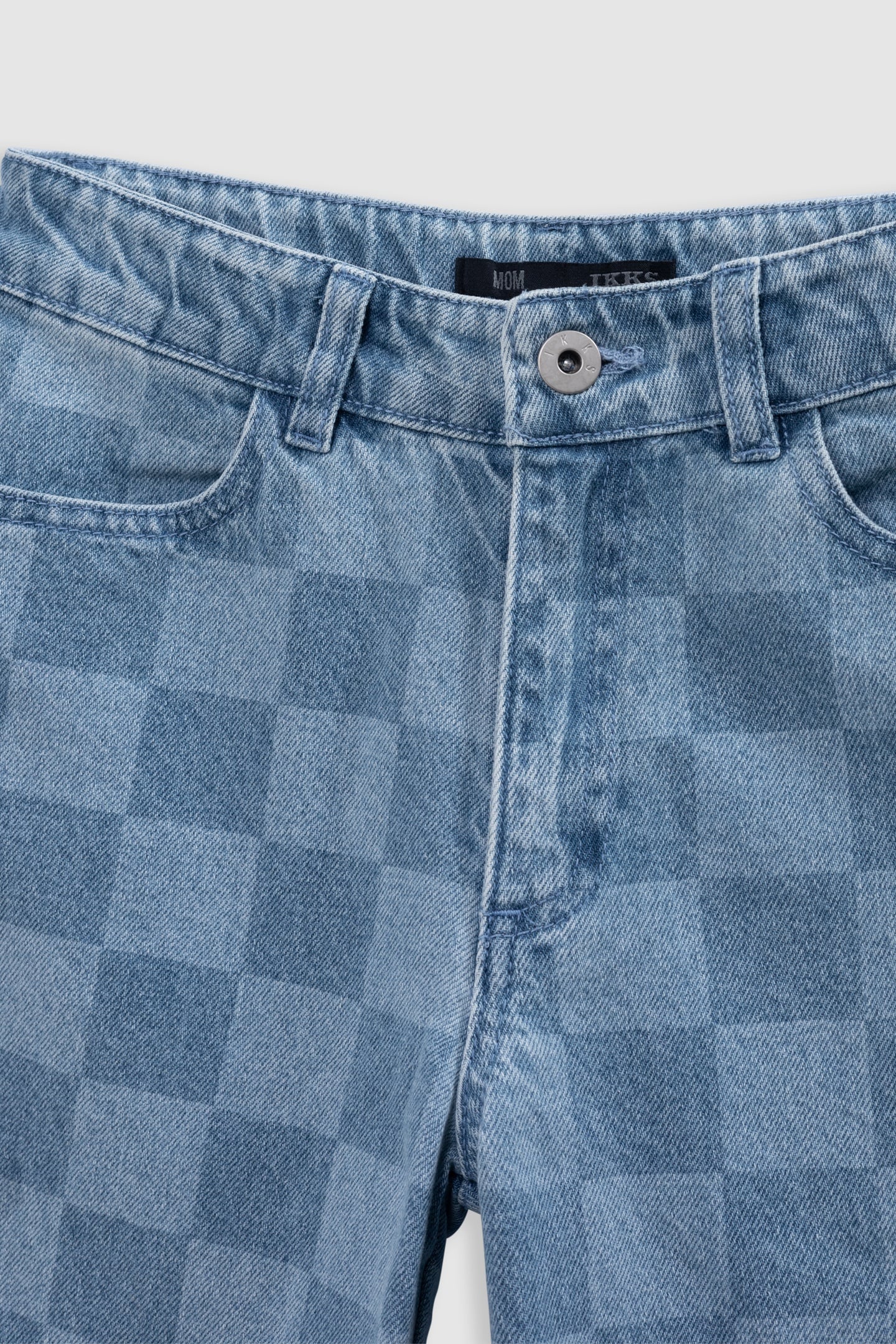 MOM BLUE WATERLESS CHECKERBOARD JEANS 4