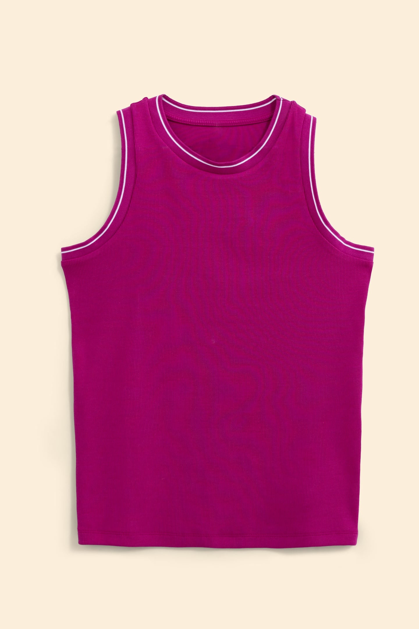 SLEEVELESS TANK TOP FUSHIA STRIPED RIBBING VIOLINE 4
