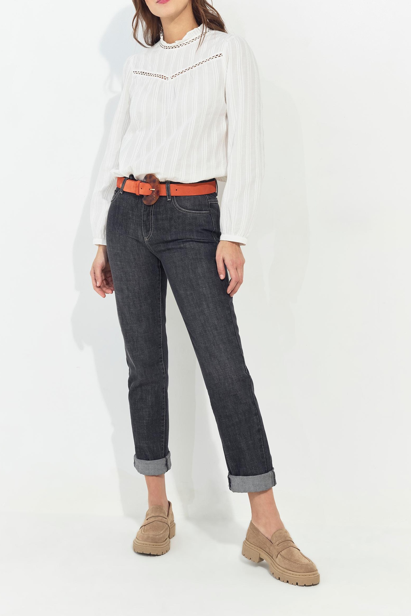 LE CARLA - WATERLESS GREY 7/8 STRAIGHT JEANS 2
