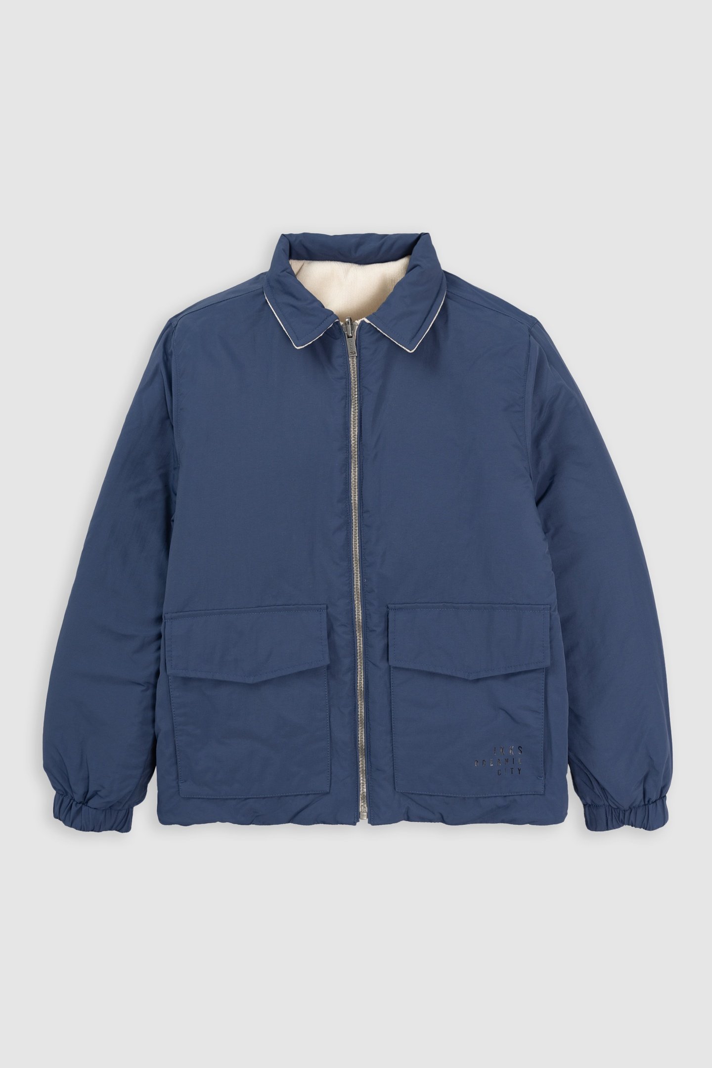 REVERSIBLE BLUE AND ECRU PADDED JACKET 4