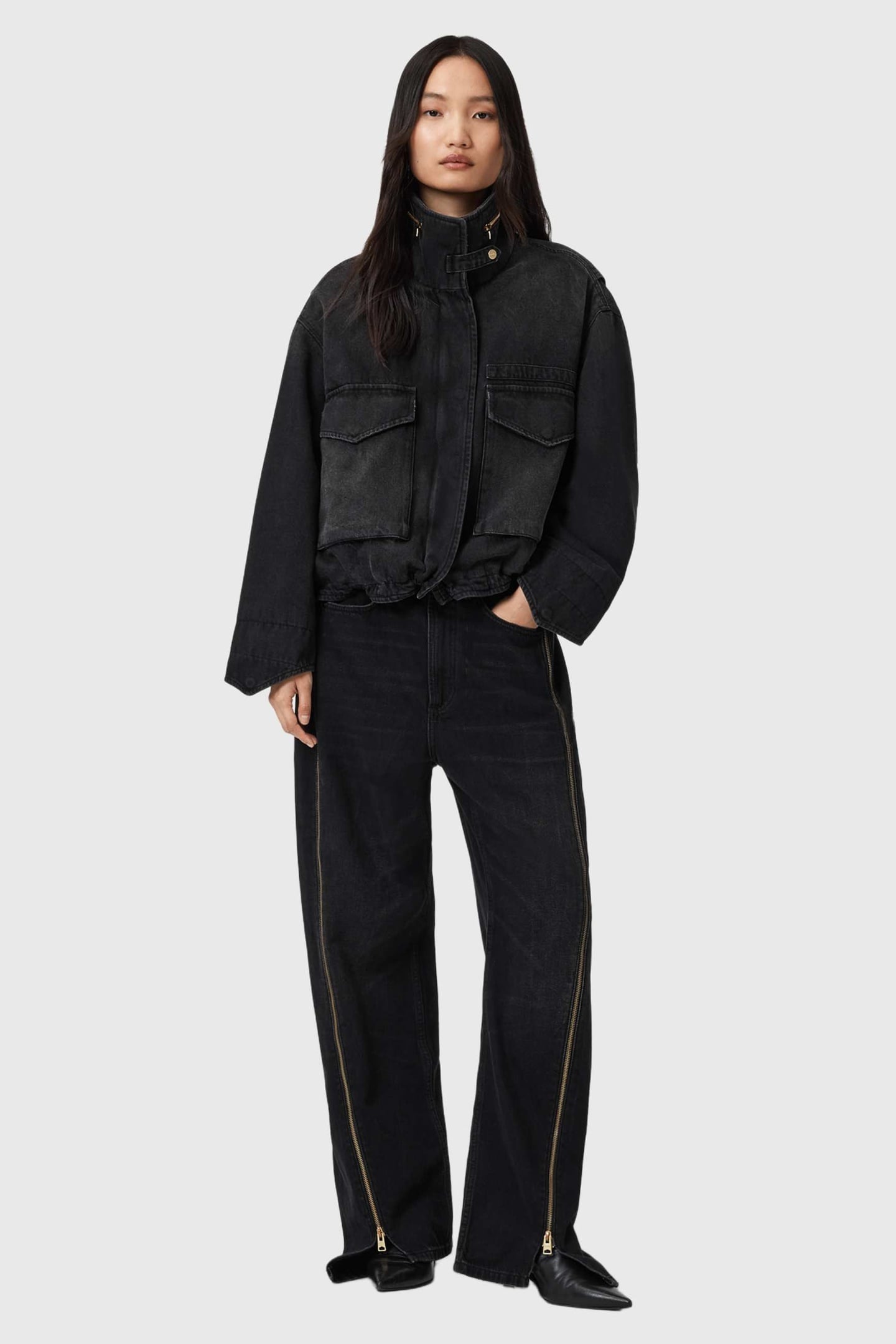 CLAY ZIP JACKET WASHED BLACK 2