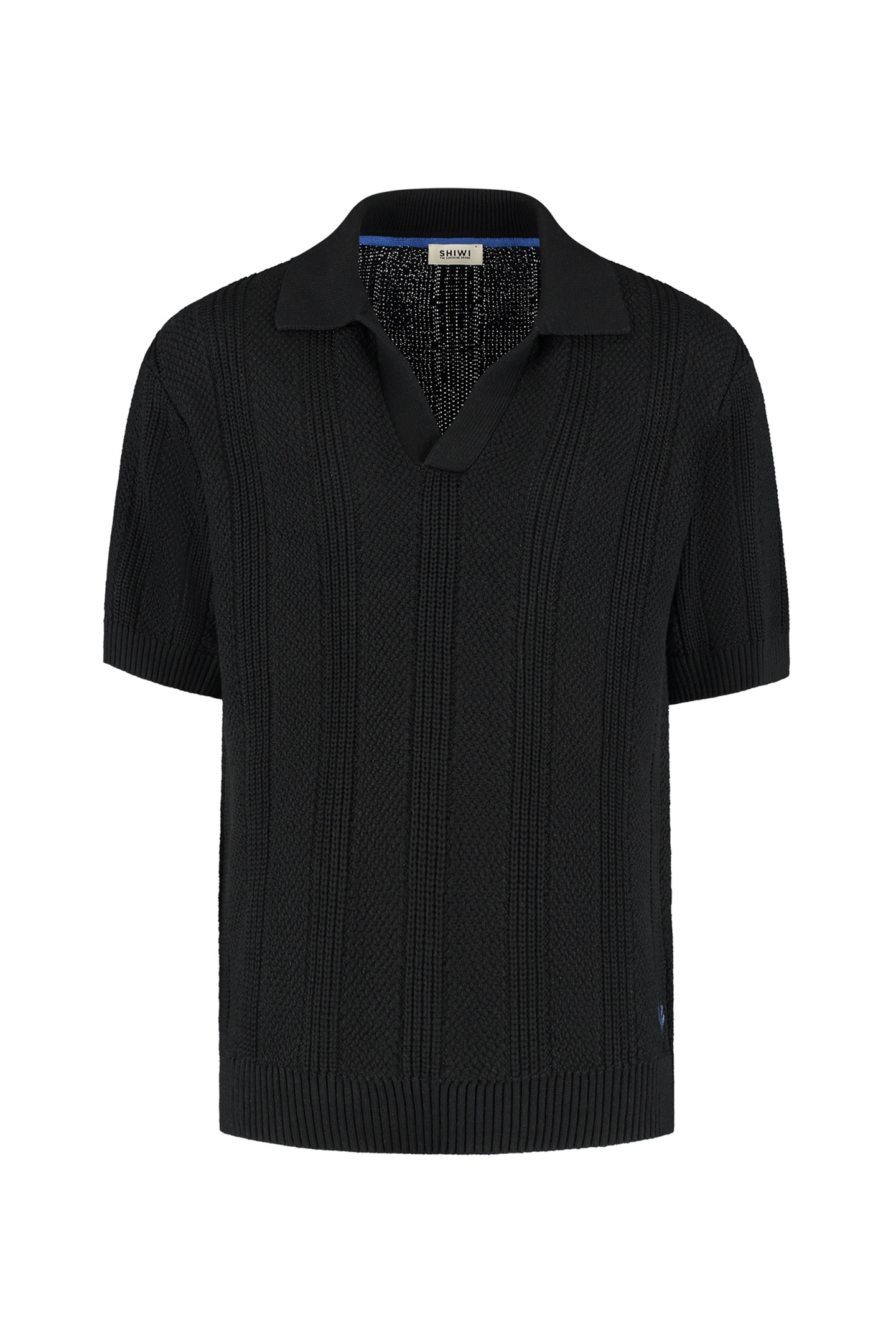 PITT KNITTED POLO SOLID BLACK 4