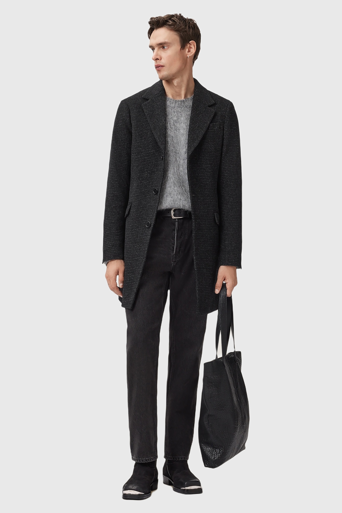 CASPIAN COAT CINDER BLACK MARL 2