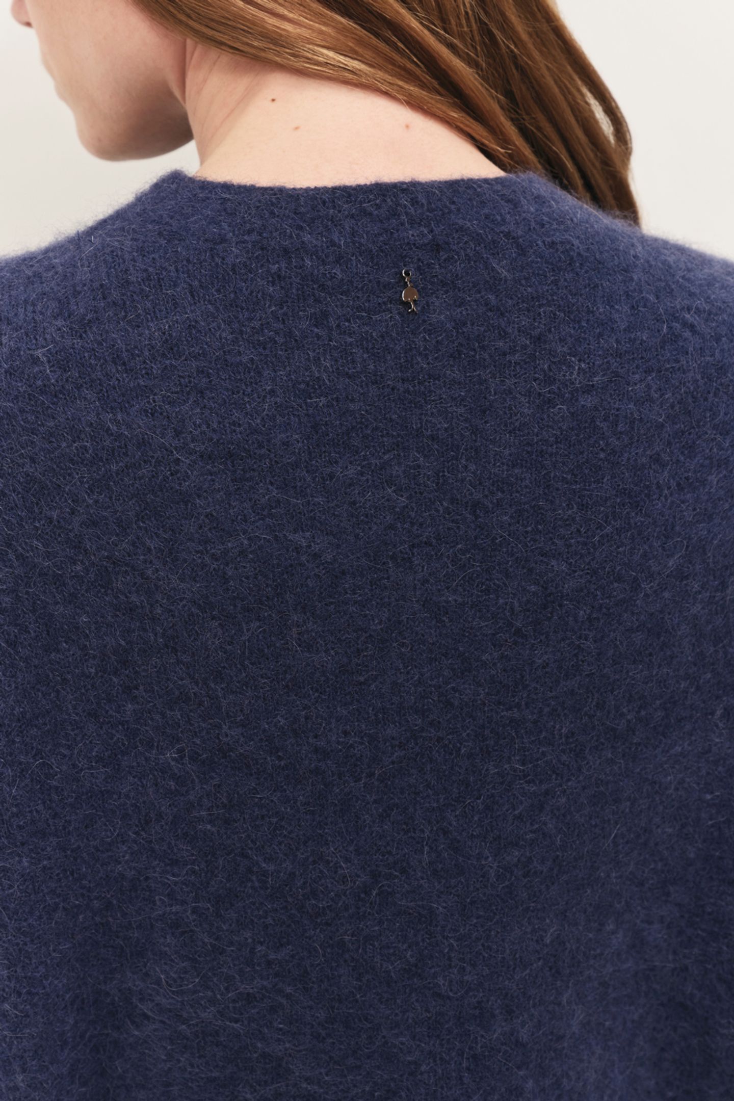 THELMA - NAVY BLUE SWEATER WITH FLUFFY KNIT 3