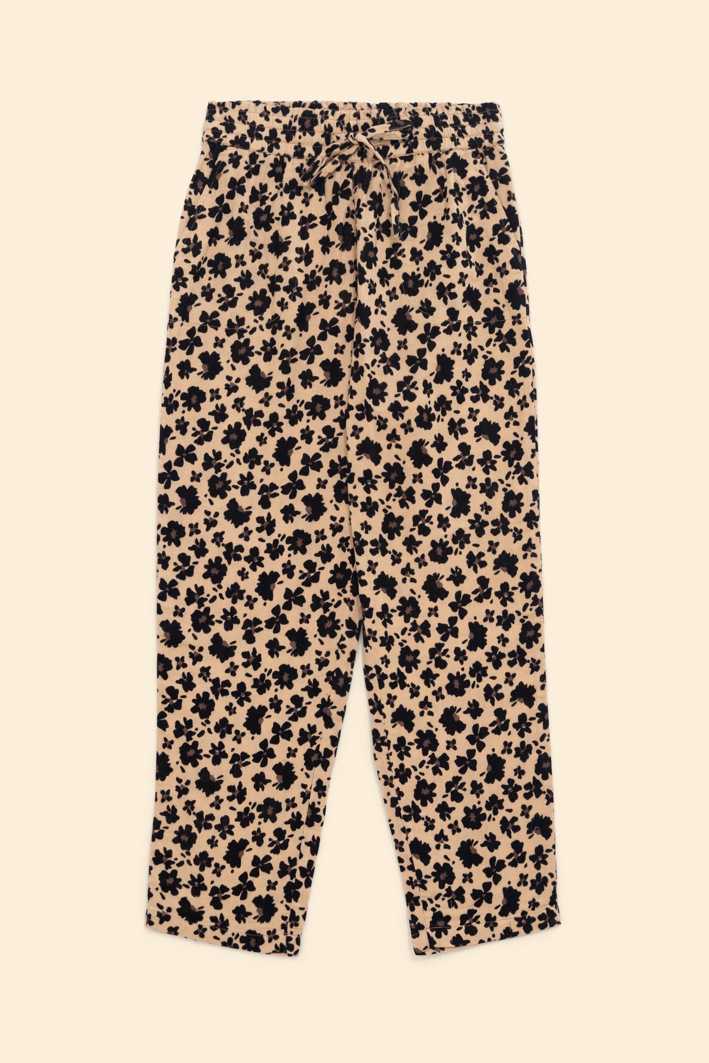 FLORAL LEO PRINT BEIGE PANTS ECRU 8