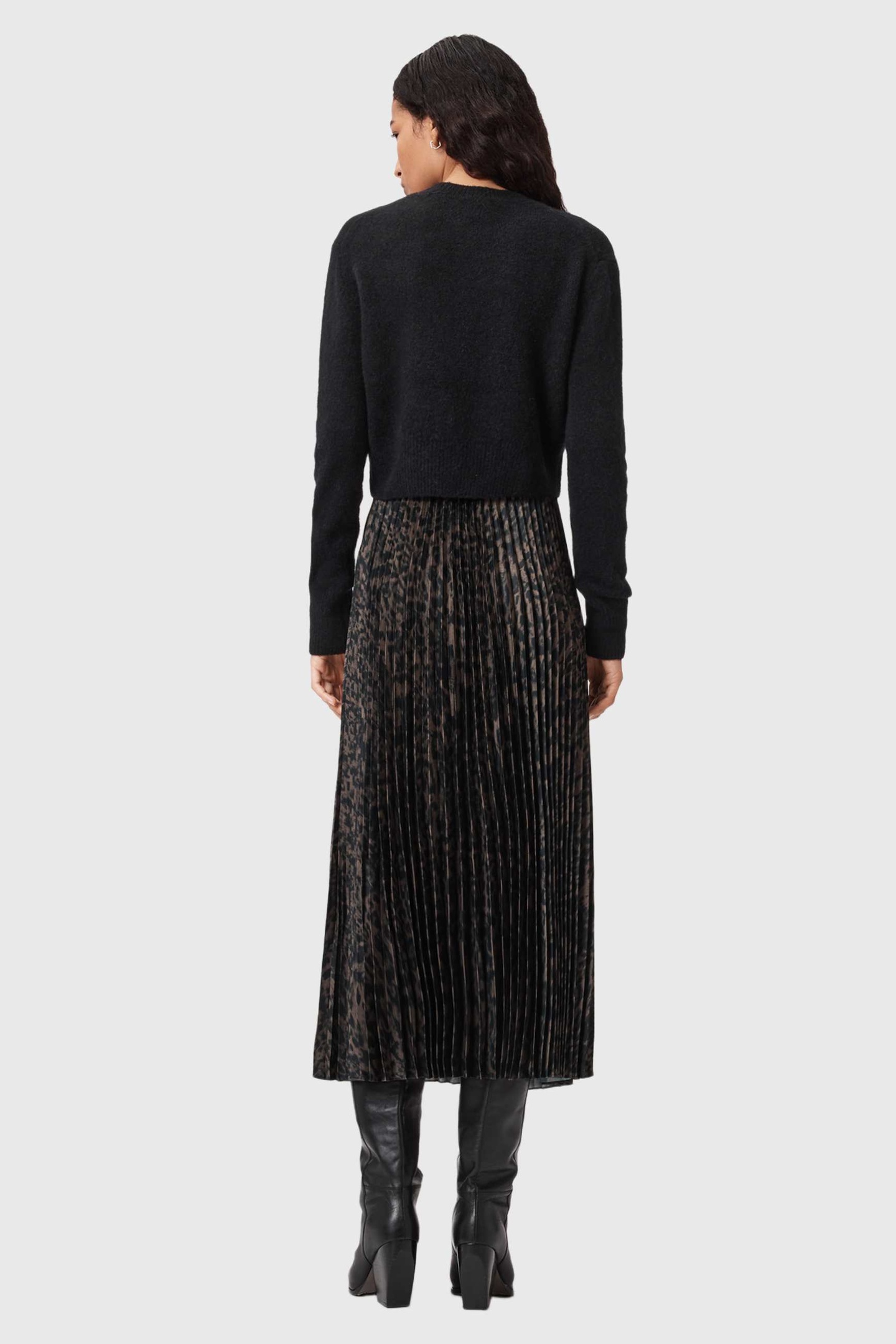 EVIA DRESS BLACK/FANGO GREEN 6