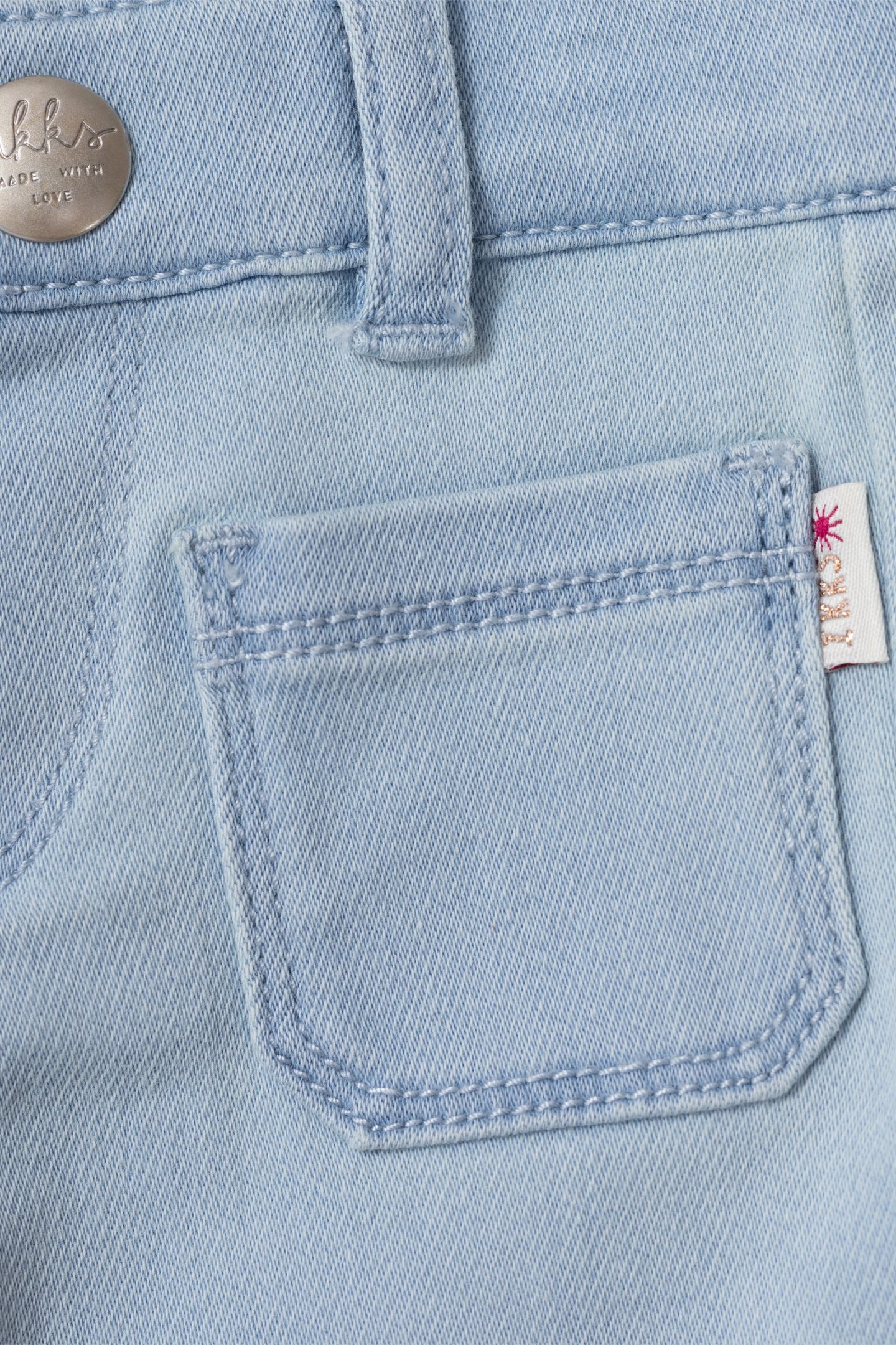 PINK JEANS WITH PALM-TREE PRINT SCARF BELT 7