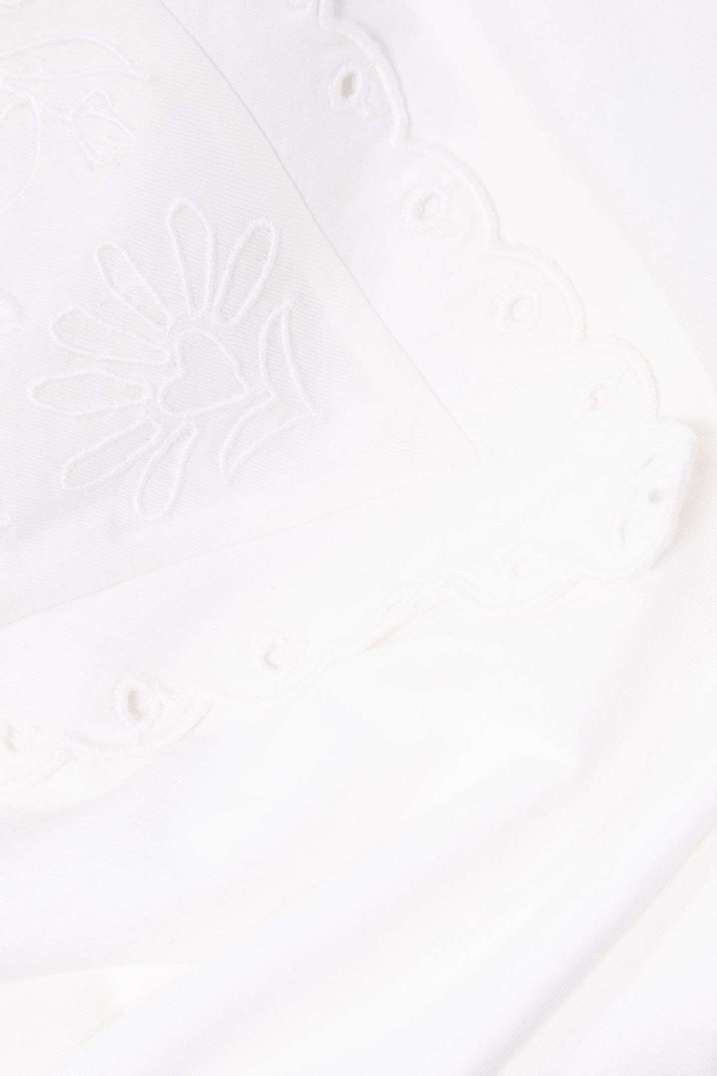 WHITE FLORAL EMBROIDERY T-SHIRT ECRU 7