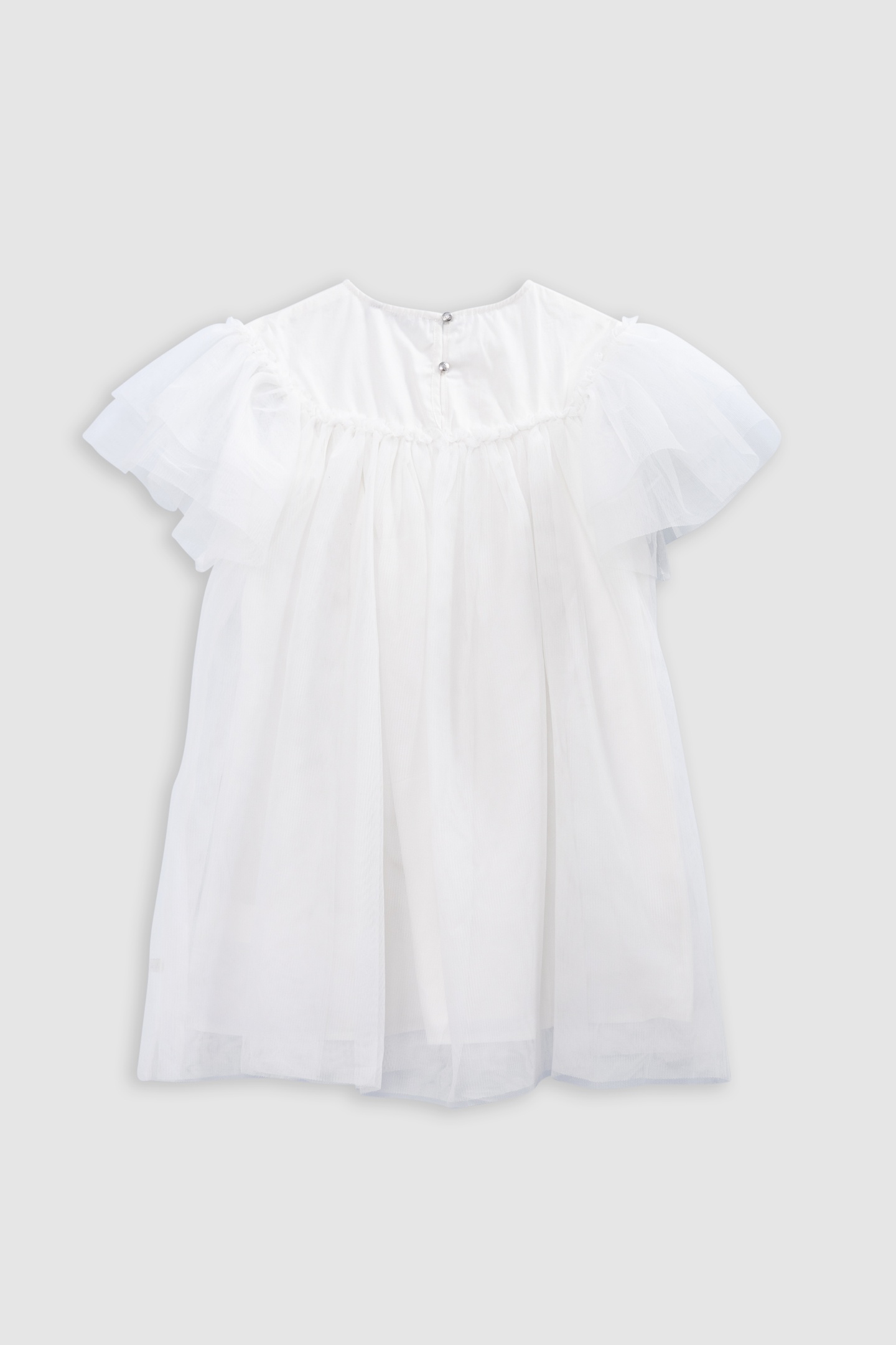 WHITE TULLE DRESS WITH SILVER EMBROIDERY 2