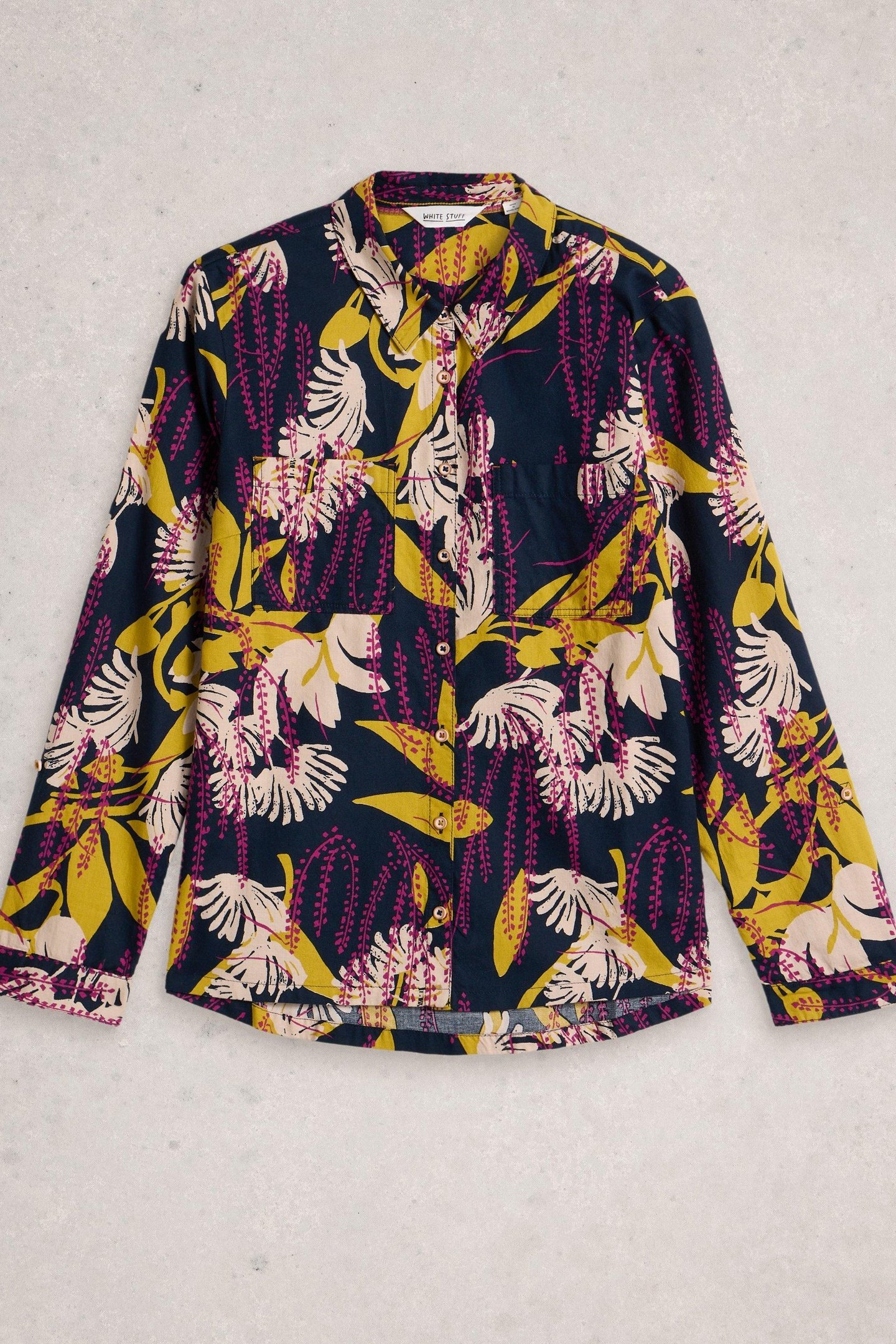 SOPHIE ORGANIC COTTON SHIRT NAVY PRINT 3