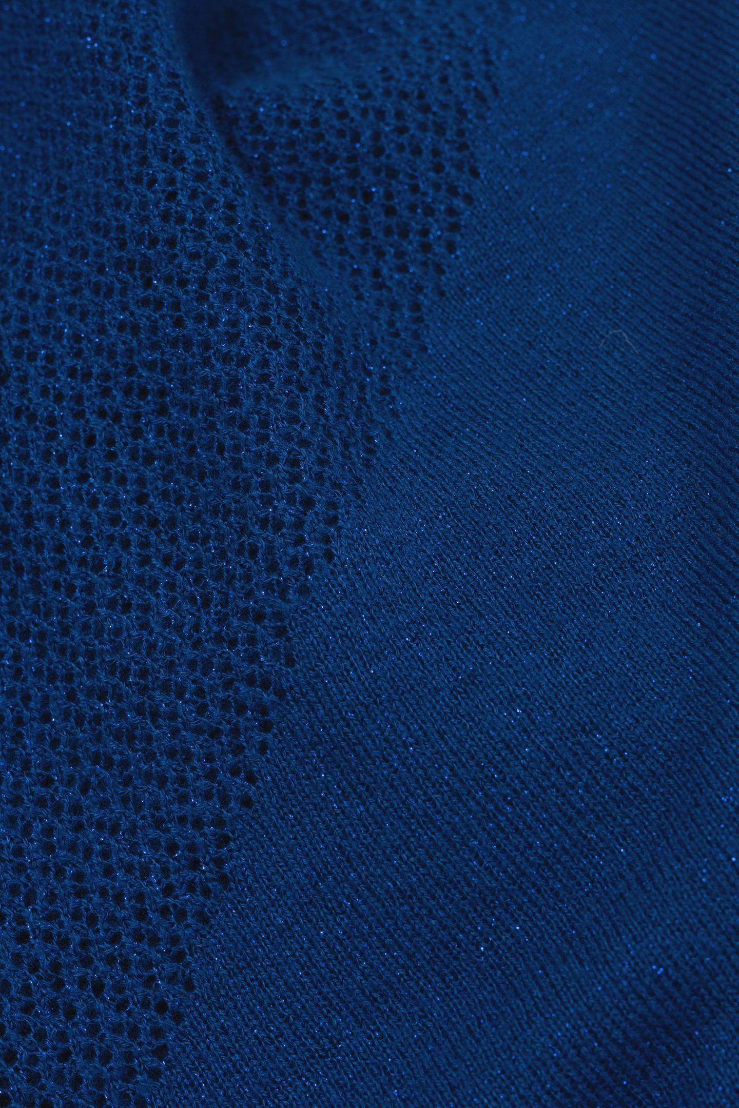 BLUE LUREX KNIT HOODED CARDIGAN WITH ZIP ELECTRIC BLUE 7