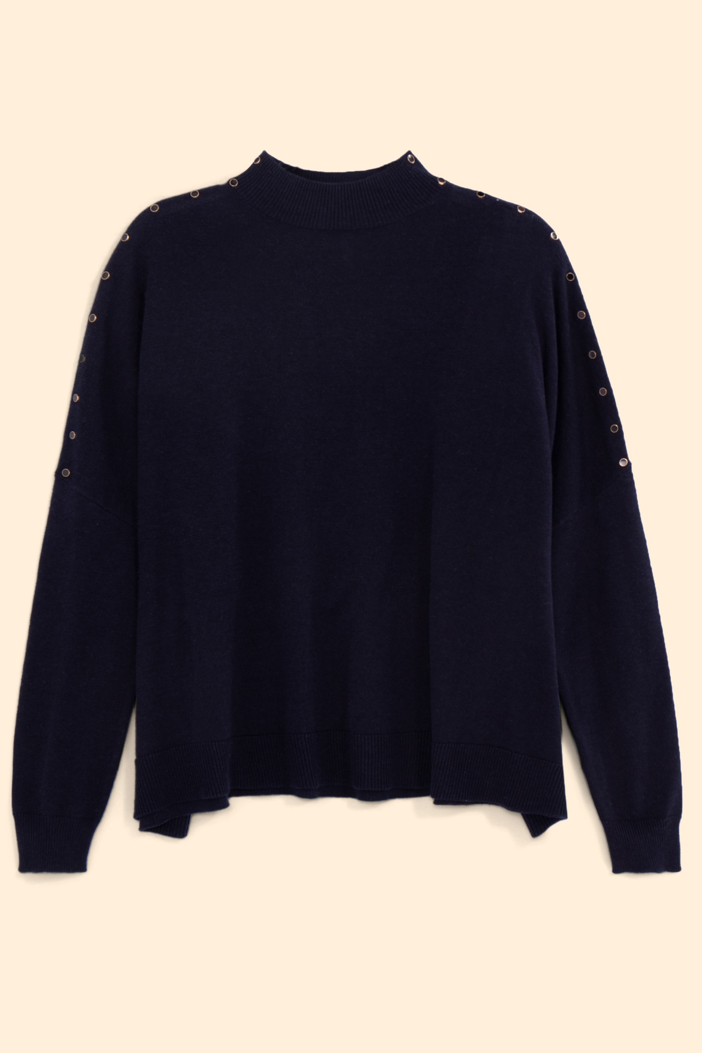 NAVY CAPE KNIT SWEATER DECORATIVE BUTTONS MARINE 5