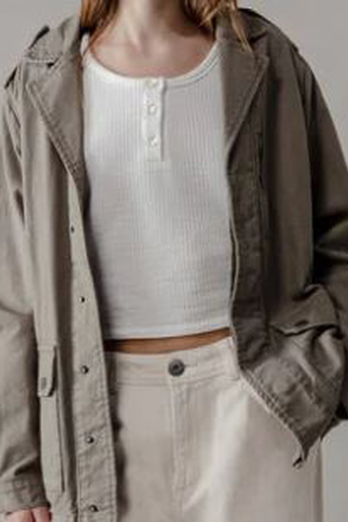 KHAKI MAXI SAHARIENNE WITH BACK EMBROIDERY 9