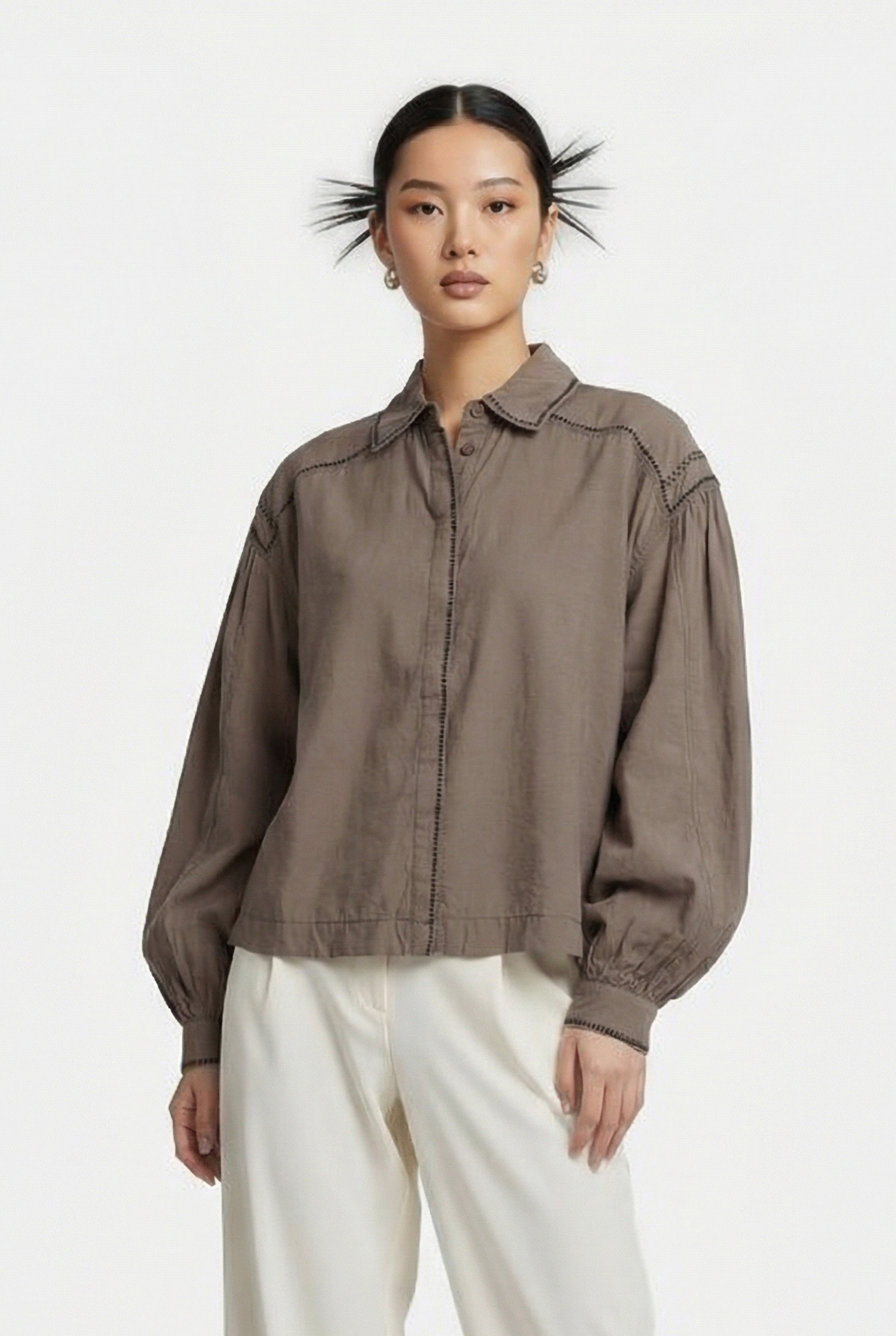 EVA BLOUSE KHAKI 1