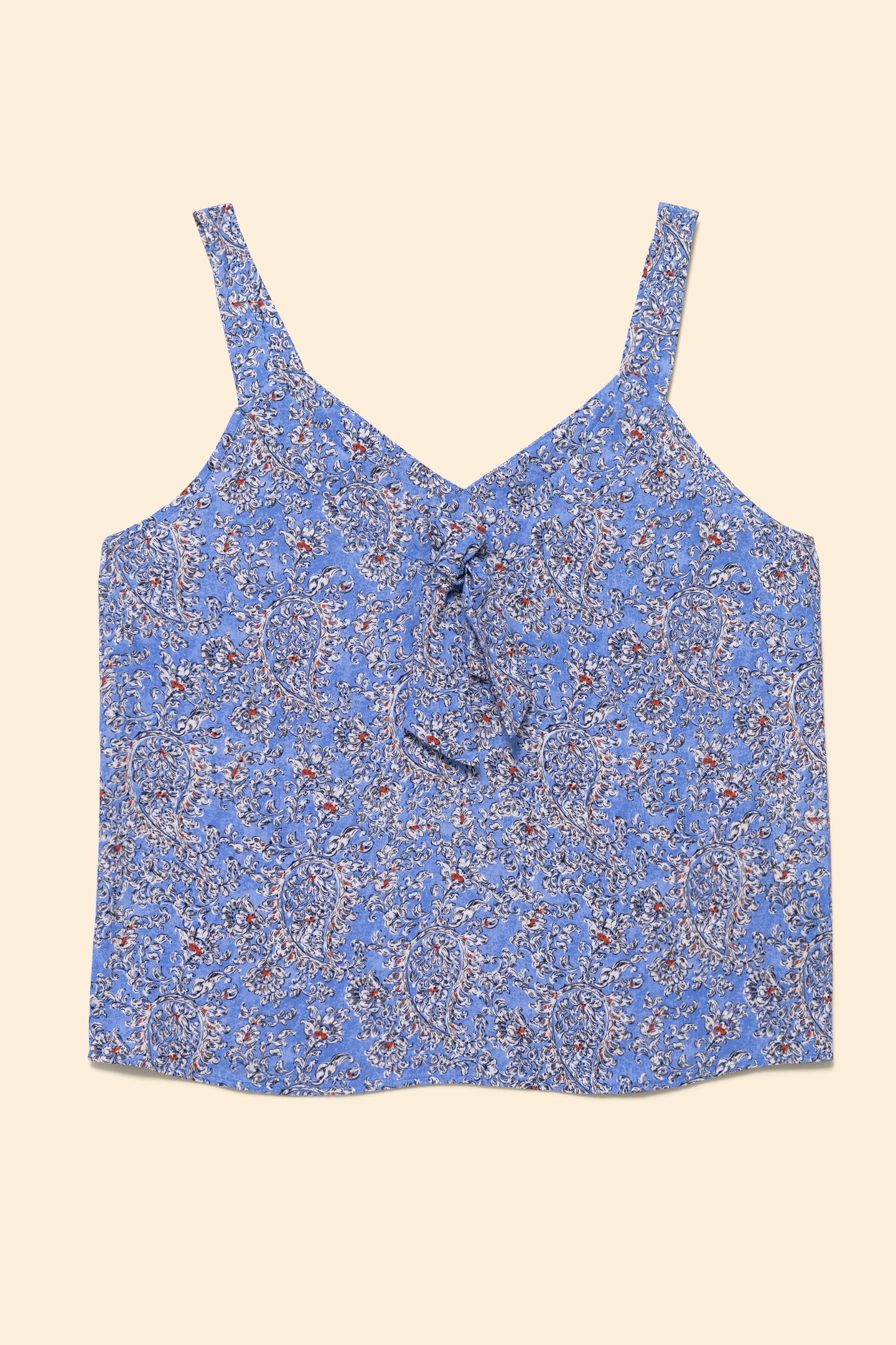 BLUE TOP WITH BOW AND FLORAL PAISLEY PRINT BLUE CERULEUM 5