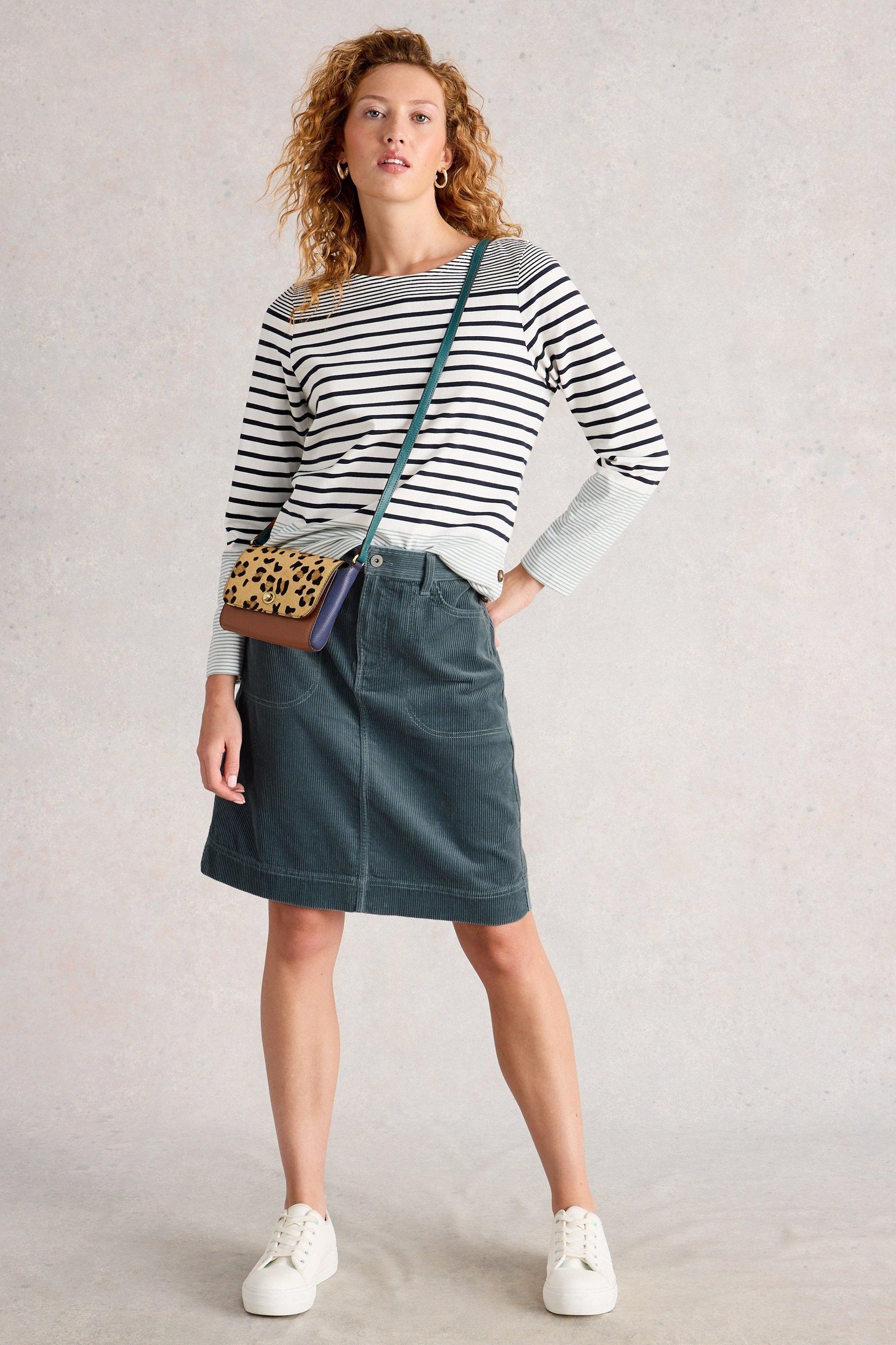 TIA CORD SKIRT DUSTY BLUE 1