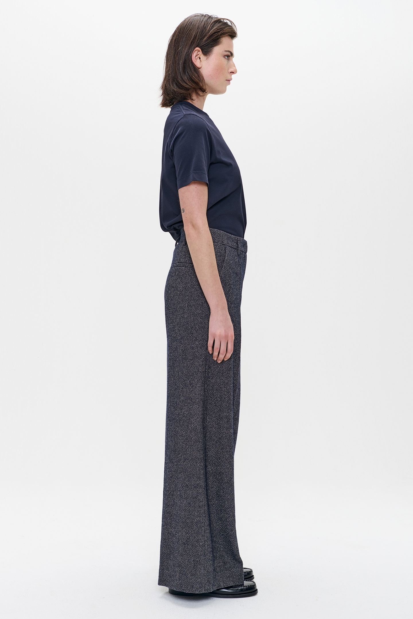 WOOL MIX WIDE LEG PANTS MIDNIGHT BLUE 3