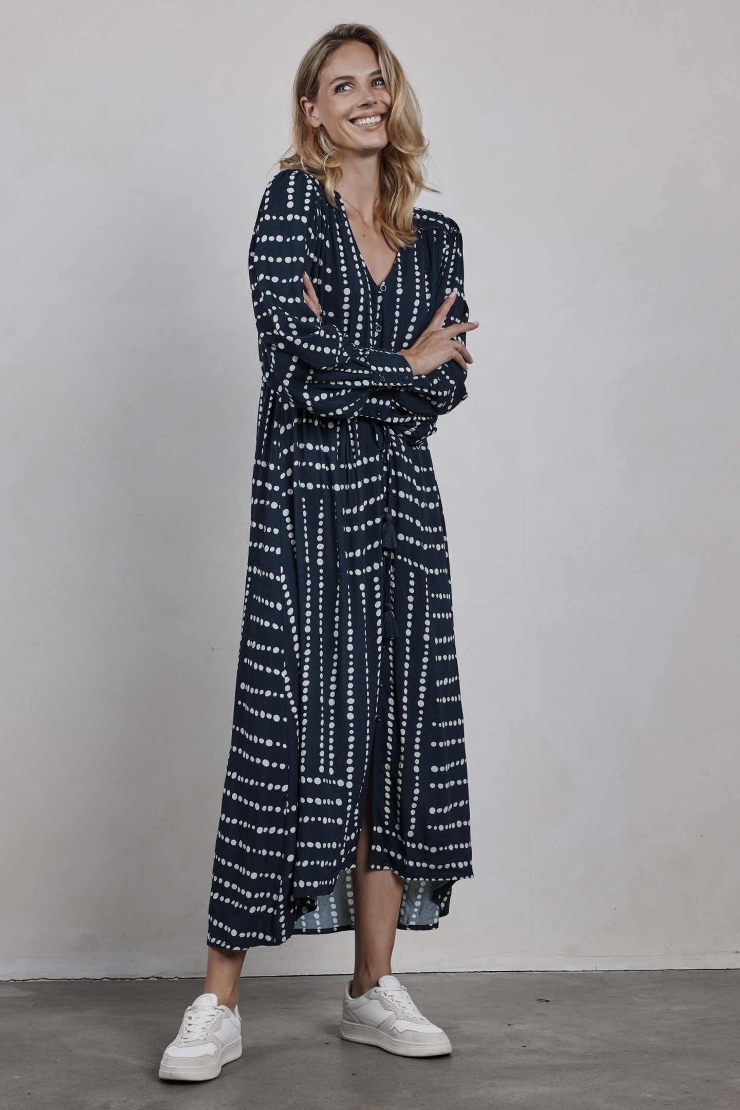 DRESS COSTA DARK BLUE SOURCE PRINT 1