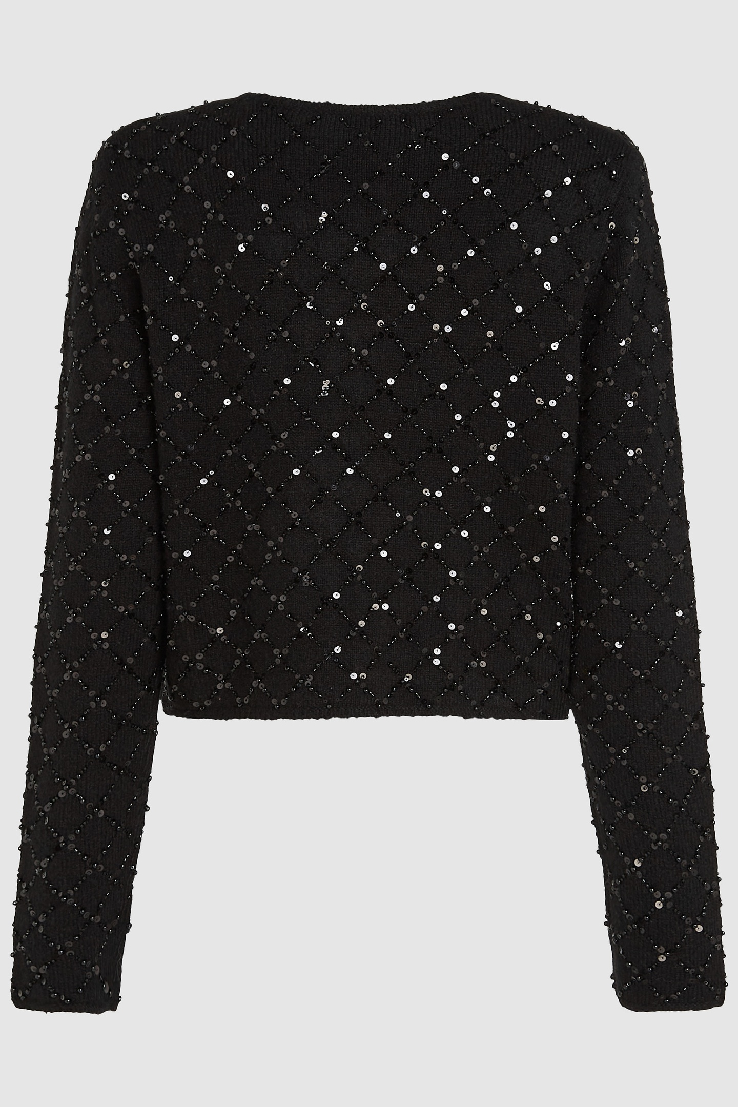 BLACK EMBELLISHED KNIT CARDIGAN 6