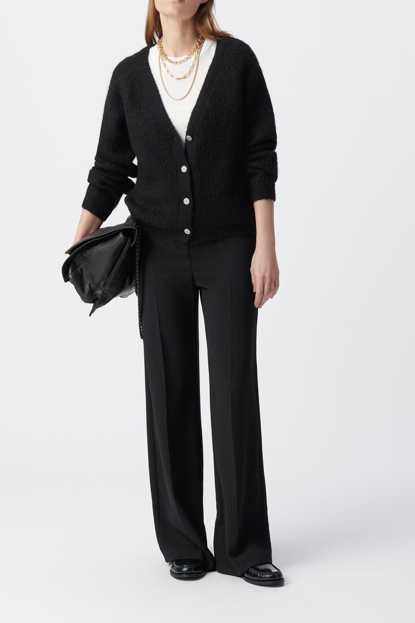 BLACK OVERSIZED KNIT CARDIGAN 1