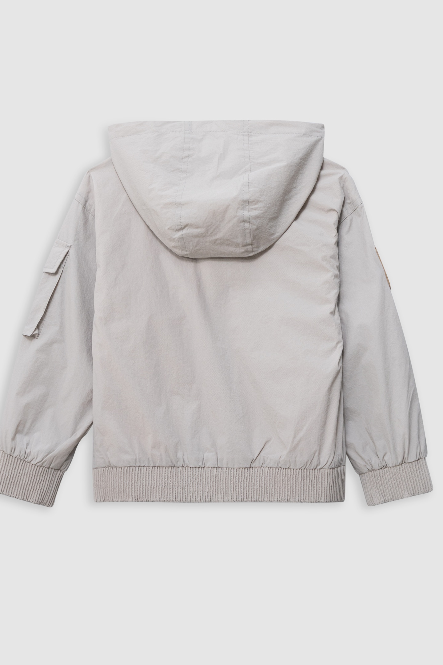 GREY NYLON MULTI-POCKET HOODED JACKET 2