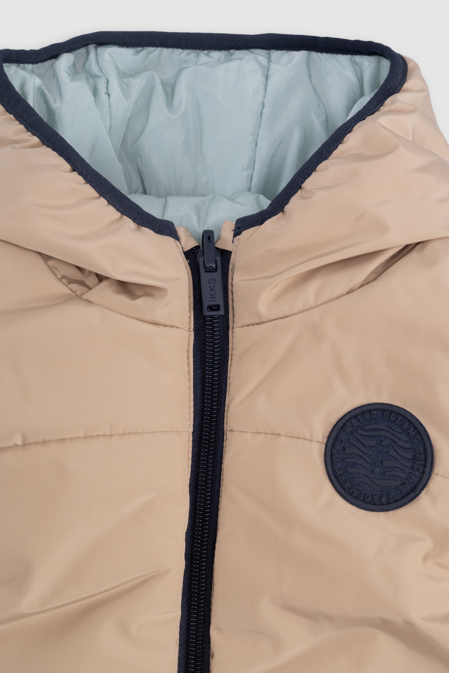 BEIGE AND WATER GREEN REVERSIBLE PADDED JACKET 8