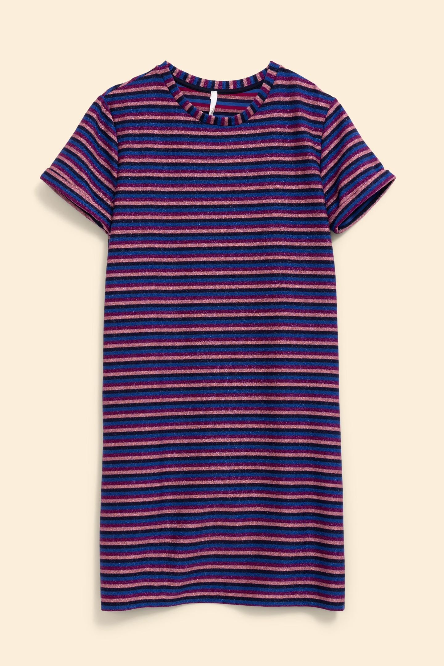 PURPLE STRIPED LUREX MULTICO DRESS VIOLINE 7