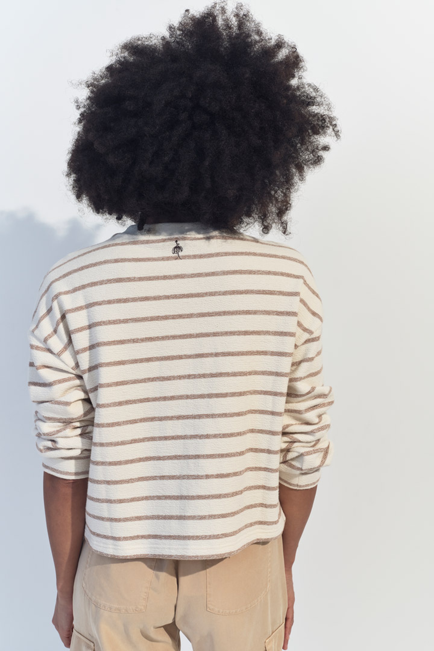 MANNY - ECRU BEIGE STRIPED CARDIGAN 3