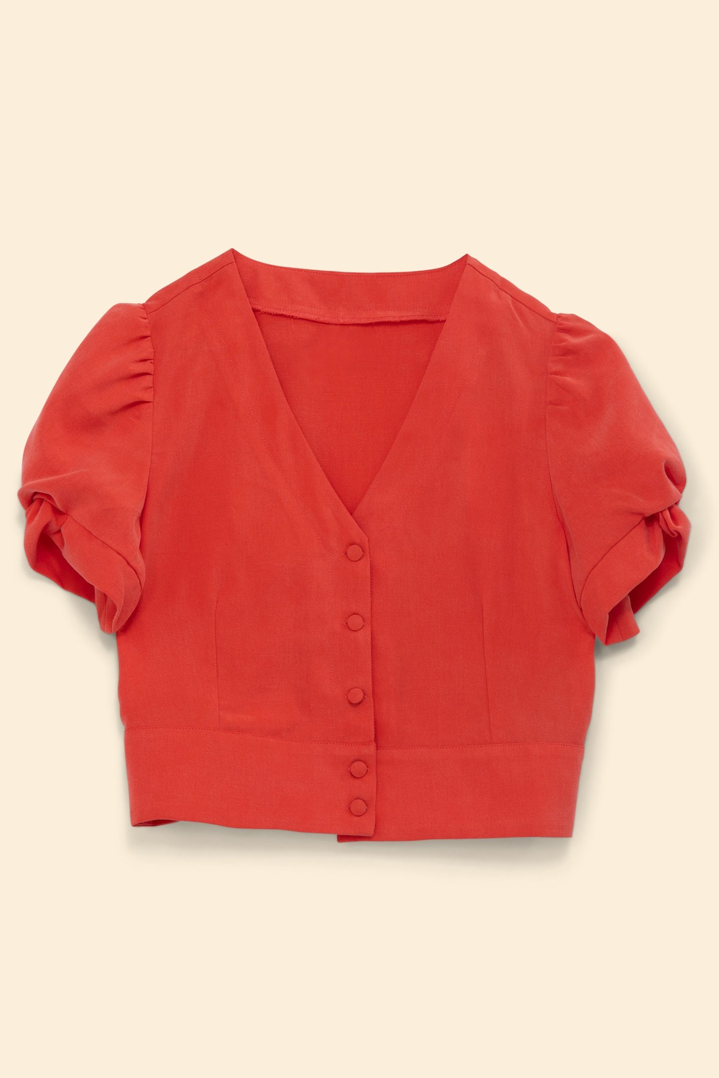 RED BUTTONED CROPPED TOP CURRANT 3